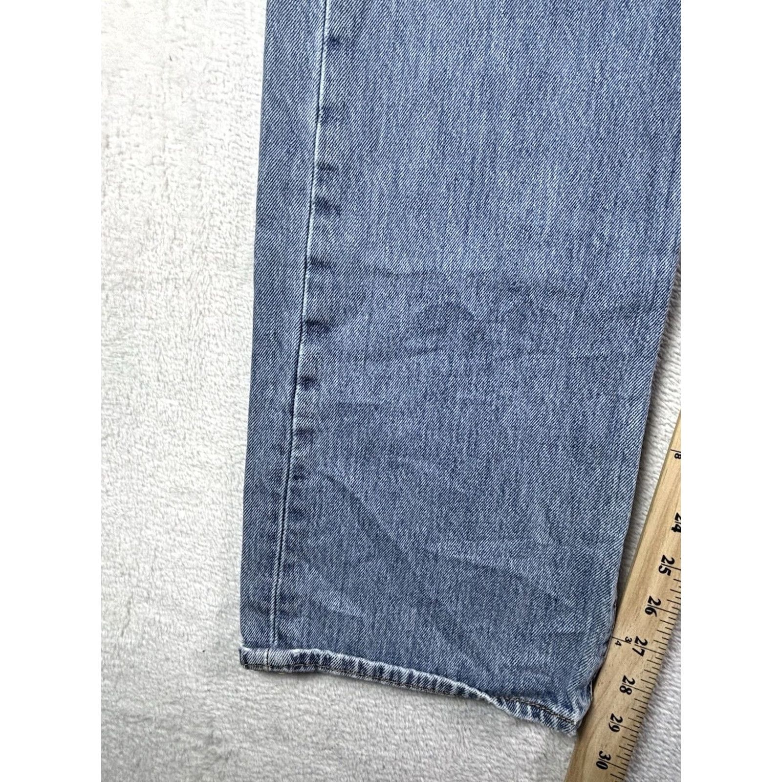 Levi's Levi's 501 Jeans Men's 38x32 Blue Medium Wash Distressed Denim Button Fly Regular Fit 5-Pocket Vintage: No 90s Theme) Mens Size US 38 / EU 54 - 4 Thumbnail