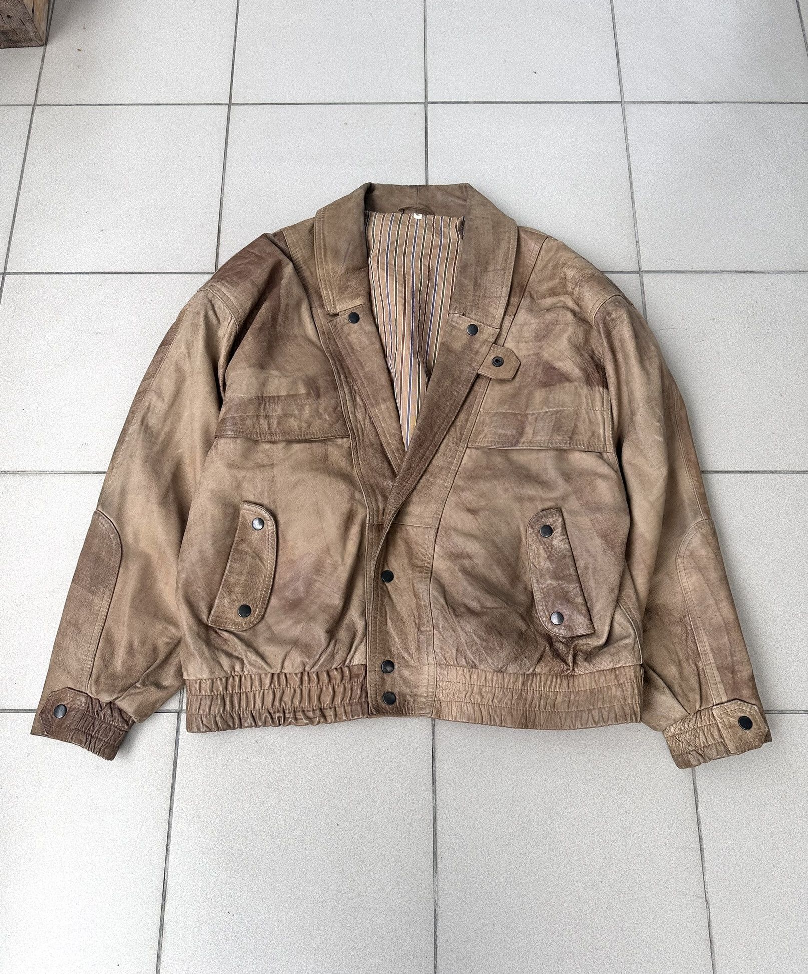 Leather × Vintage Leather men jacket vintage old money starboy Size US L / EU 52-54 / 3 - 1 Thumbnail