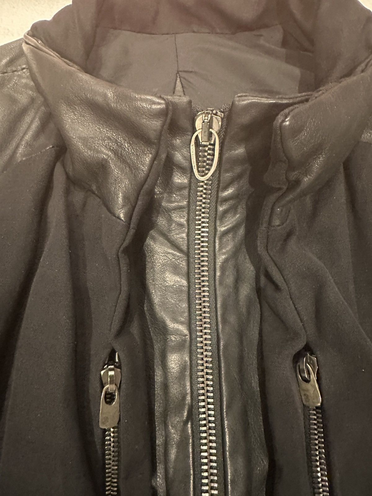 Daniele Basta Daniele Basta Jacket Leather &Technical Fabric Black IT54 XL Size 54R - 3 Thumbnail
