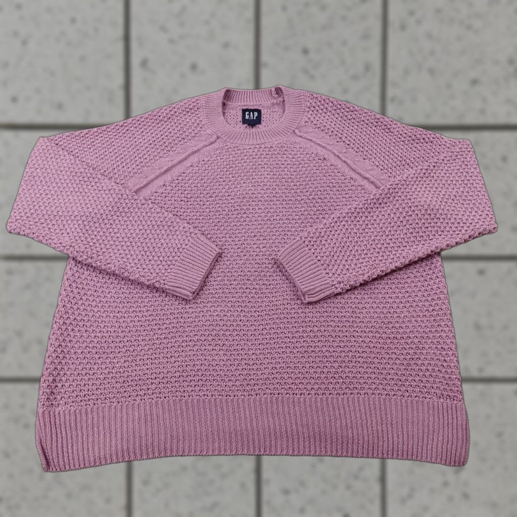 Gap Gap Sweater Women L Purple Chunky Knit Pullover Crewneck Shirt Casual Preppy Knit Sweatshirt Size L - Gap Size L / US 10 / IT 46 - 1 Thumbnail