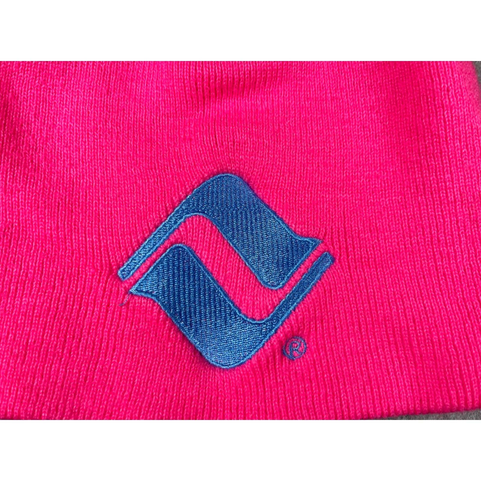 Vintage Beanie Toque Adult One Size Neon Pink Knit Acrylic Ski High Visibility Size ONE SIZE - 2 Thumbnail