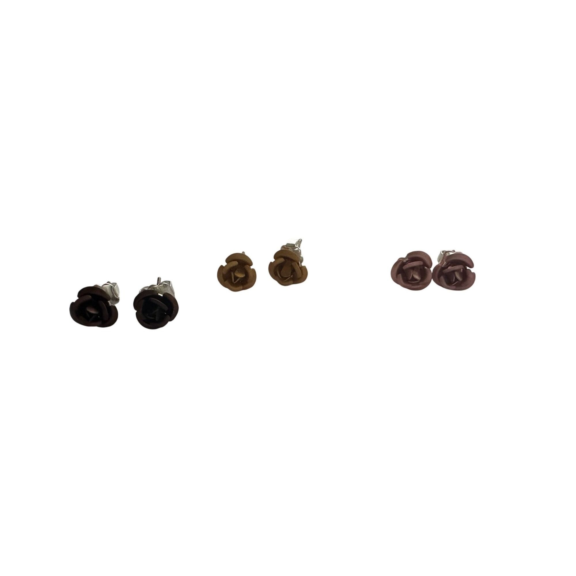 Other Three Pairs of Women's Rose Flower Stud Earrings with Backin Size ONE SIZE - 9 Thumbnail