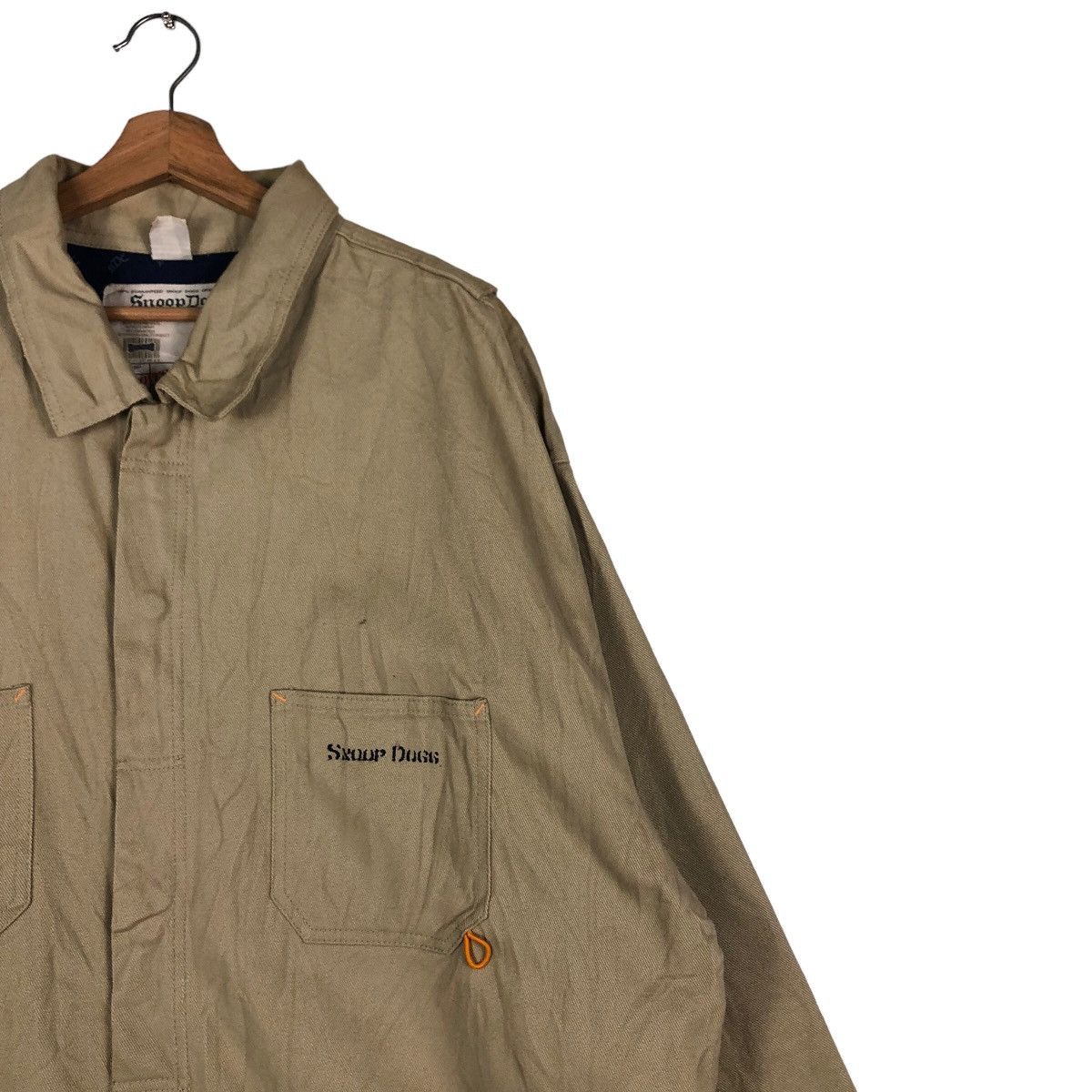 Japanese Brand 🔥Vintage Hickory Chore Jacket Detroit Snoop Dog Big Logo Size US XXL / EU 58 / 5 - 6 Thumbnail