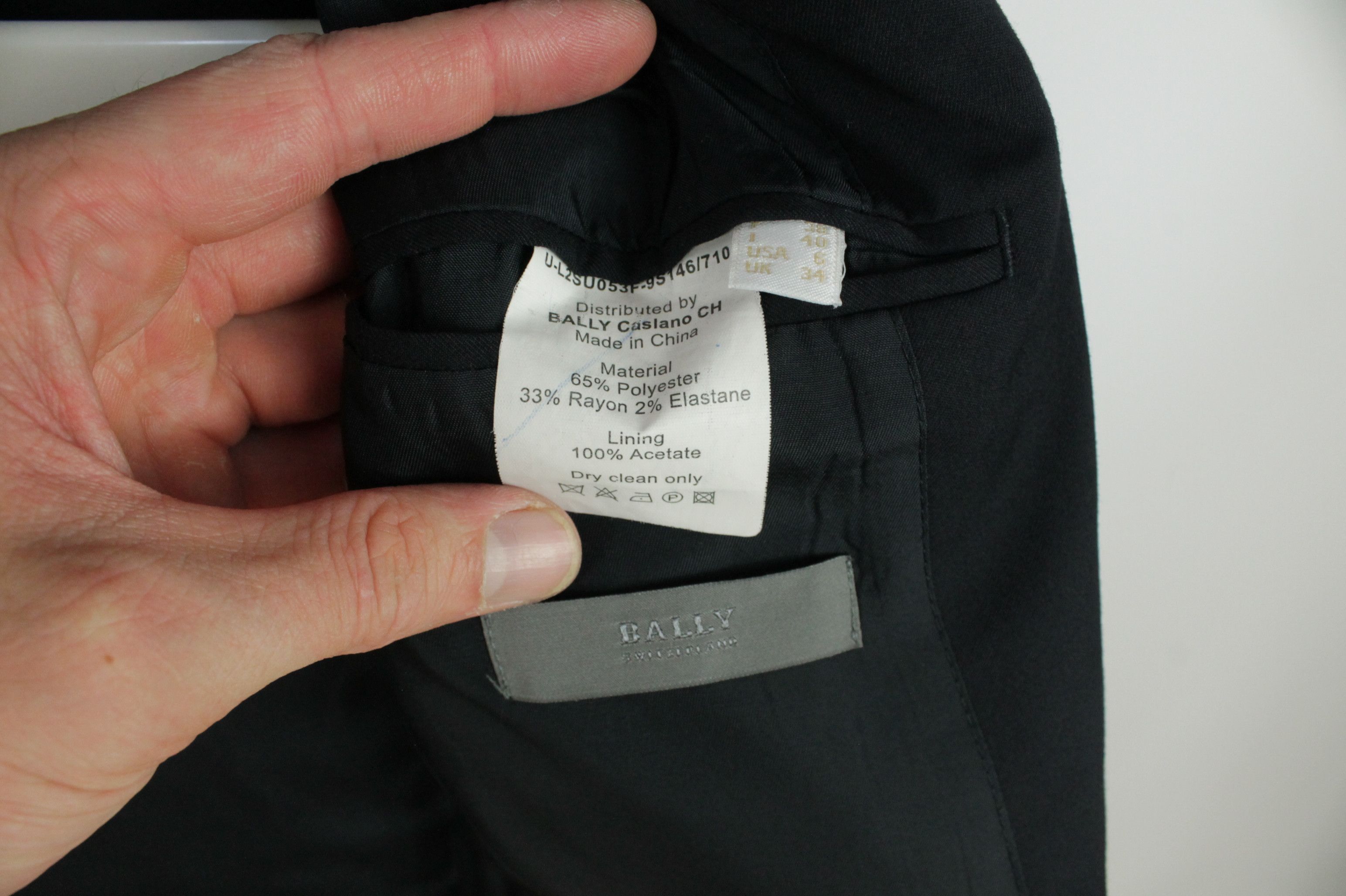 Bally × Designer Bally Black Stretch Wool Blend Formal Blazer Jacket Women's Size M / US 6-8 / IT 42-44 - 10 Thumbnail