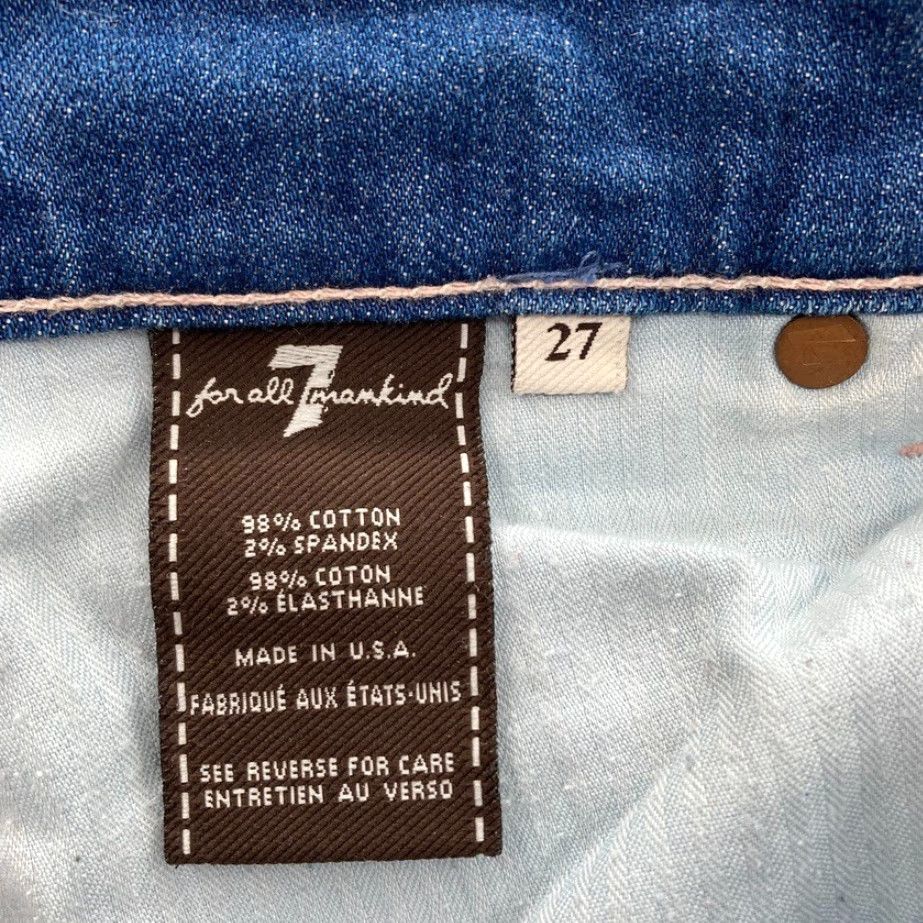 7 For All Mankind 7 For All Mankind Jeans Women's 27 Straight Leg Medium Wash Blue Stretch Denim - 5-Pocket - Regular - Size 27 - Womens Jeans Size 27" / US 4 / IT 40 - 6 Thumbnail
