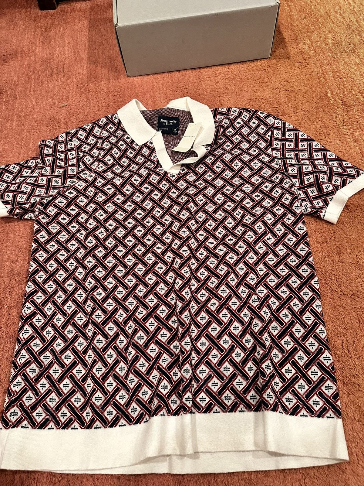 Abercrombie & Fitch Johnny collar patterned polo Size US M / EU 48-50 / 2 - 1 Thumbnail