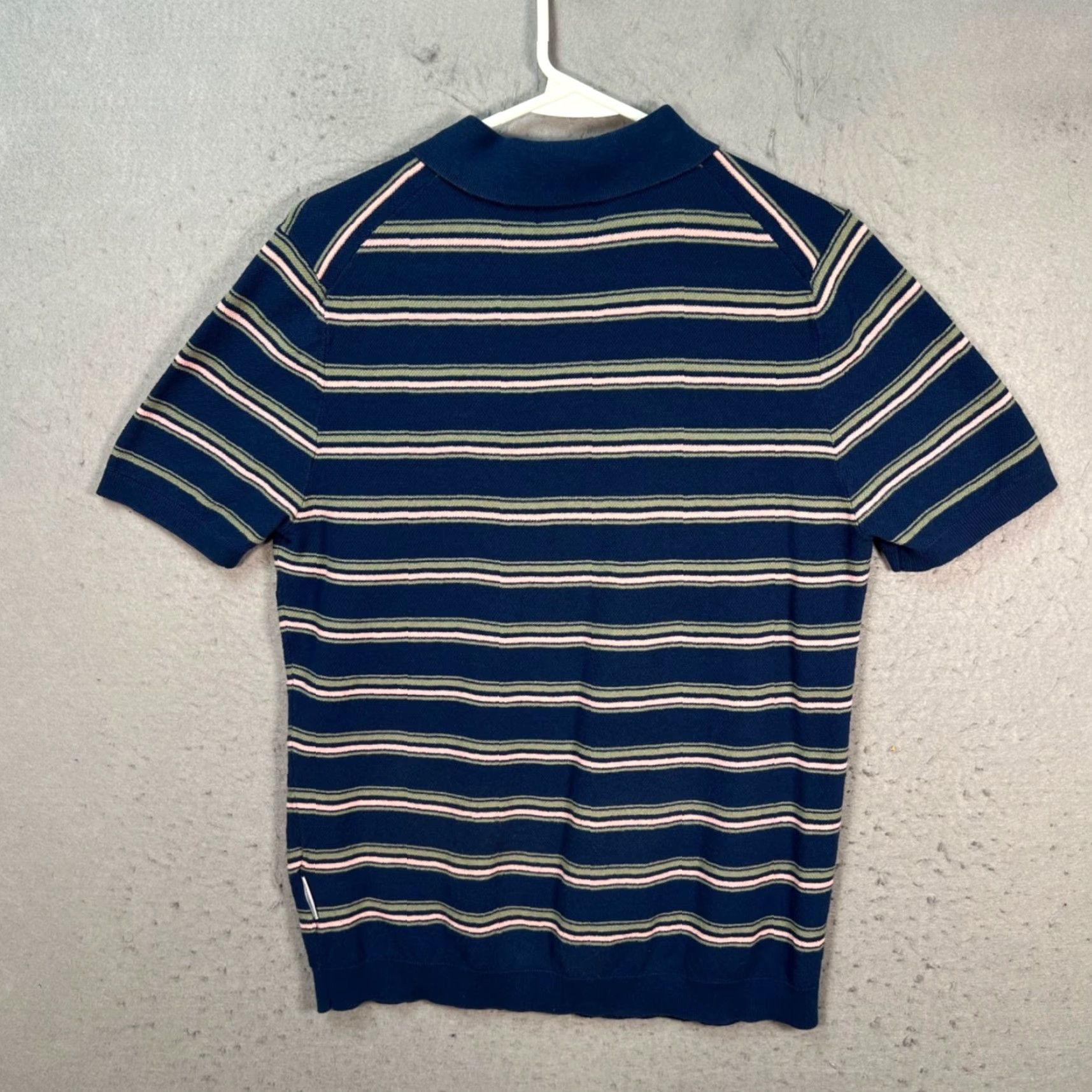 NN07 NN07 No Nationality Mens Polo Shirt Striped Cotton Blend Blue Medium Shirt Mens Size US M / EU 48-50 / 2 - 2 Thumbnail