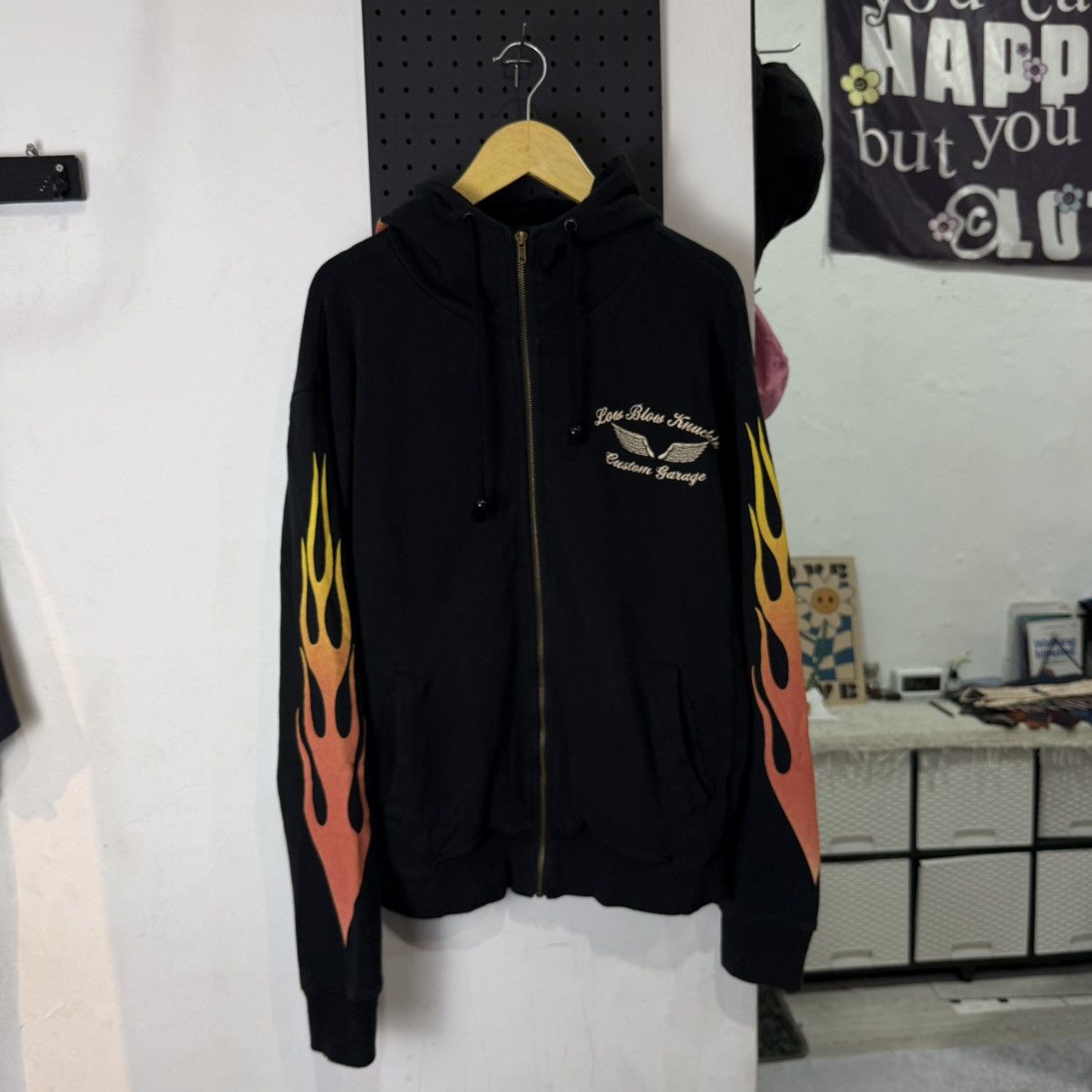 Japanese Brand LOWBLOW KNUCKLE x looney tunes flame motorcycle zip hoodie Size US XL / EU 56 / 4 - 2 Thumbnail
