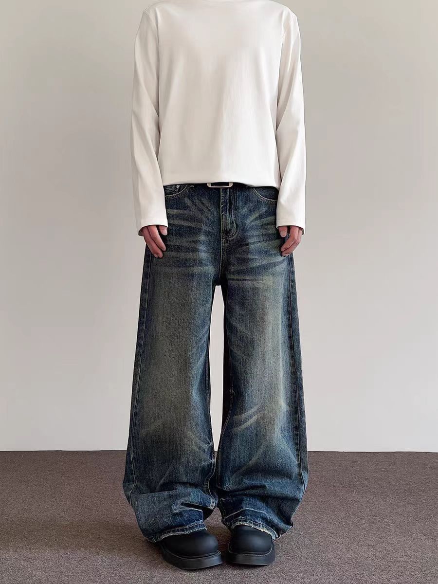 Japanese Brand × Jean Vintage Street Bamboo Aged Washed Straight Leg Jeans Size US 30 / EU 46 - 2 Thumbnail