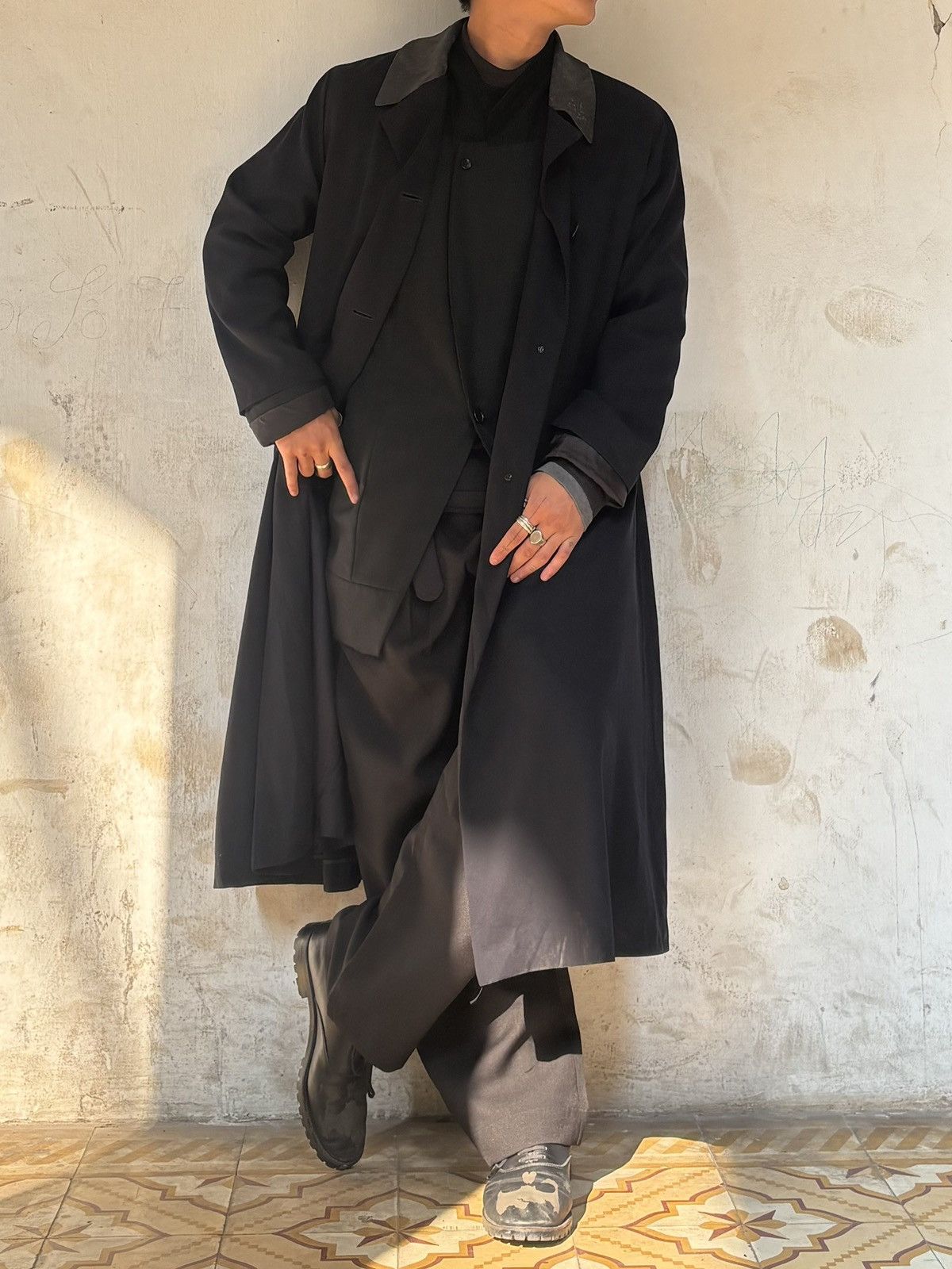 Yohji Yamamoto Yohji Yamamoto workshop 80s distressed leather collar coat Size US M / EU 48-50 / 2 - 1 Thumbnail