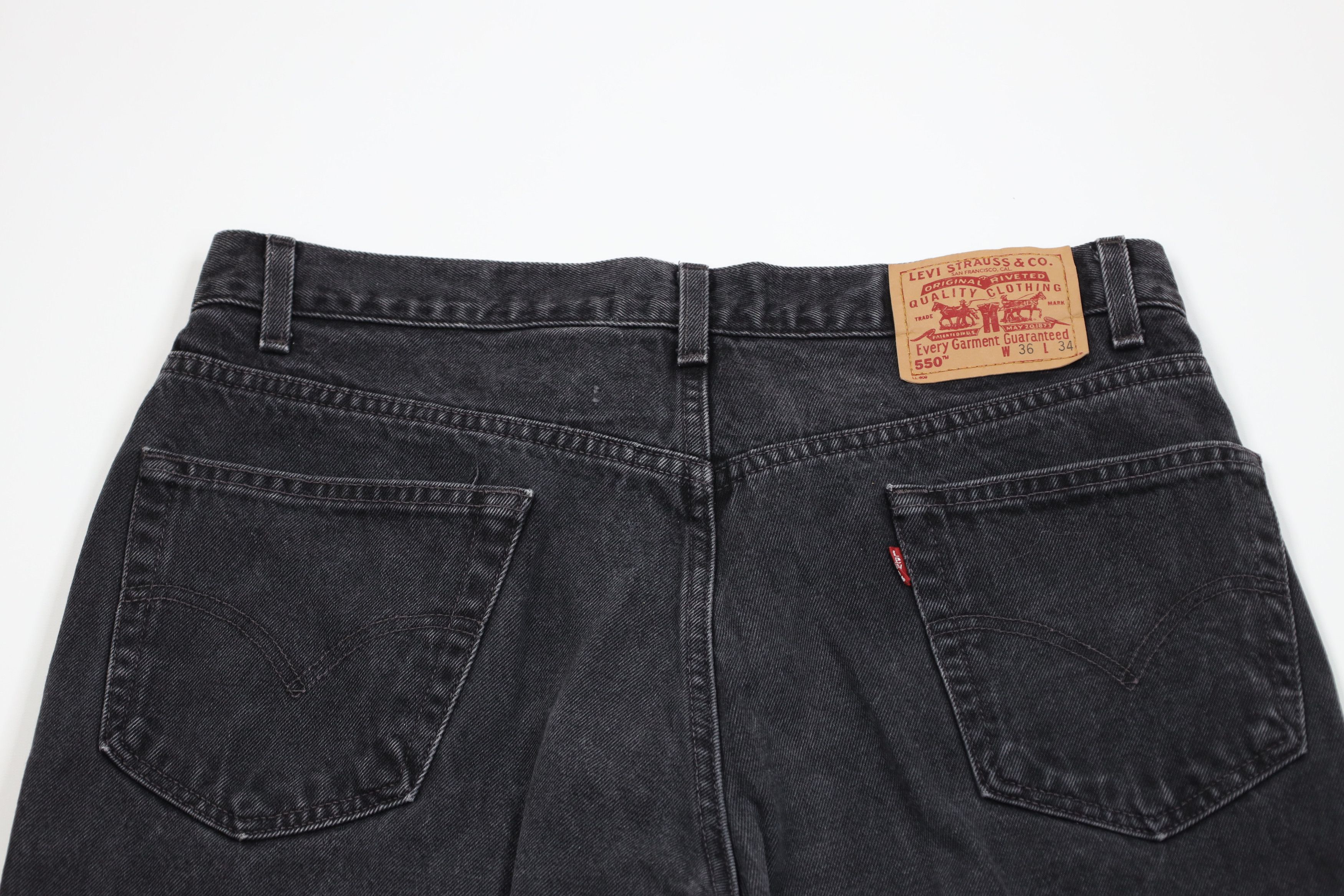 Levi's Vintage 90s Levis 550 Relaxed Fit Denim Jeans Black Cotton Size US 36 / EU 52 - 11 Thumbnail