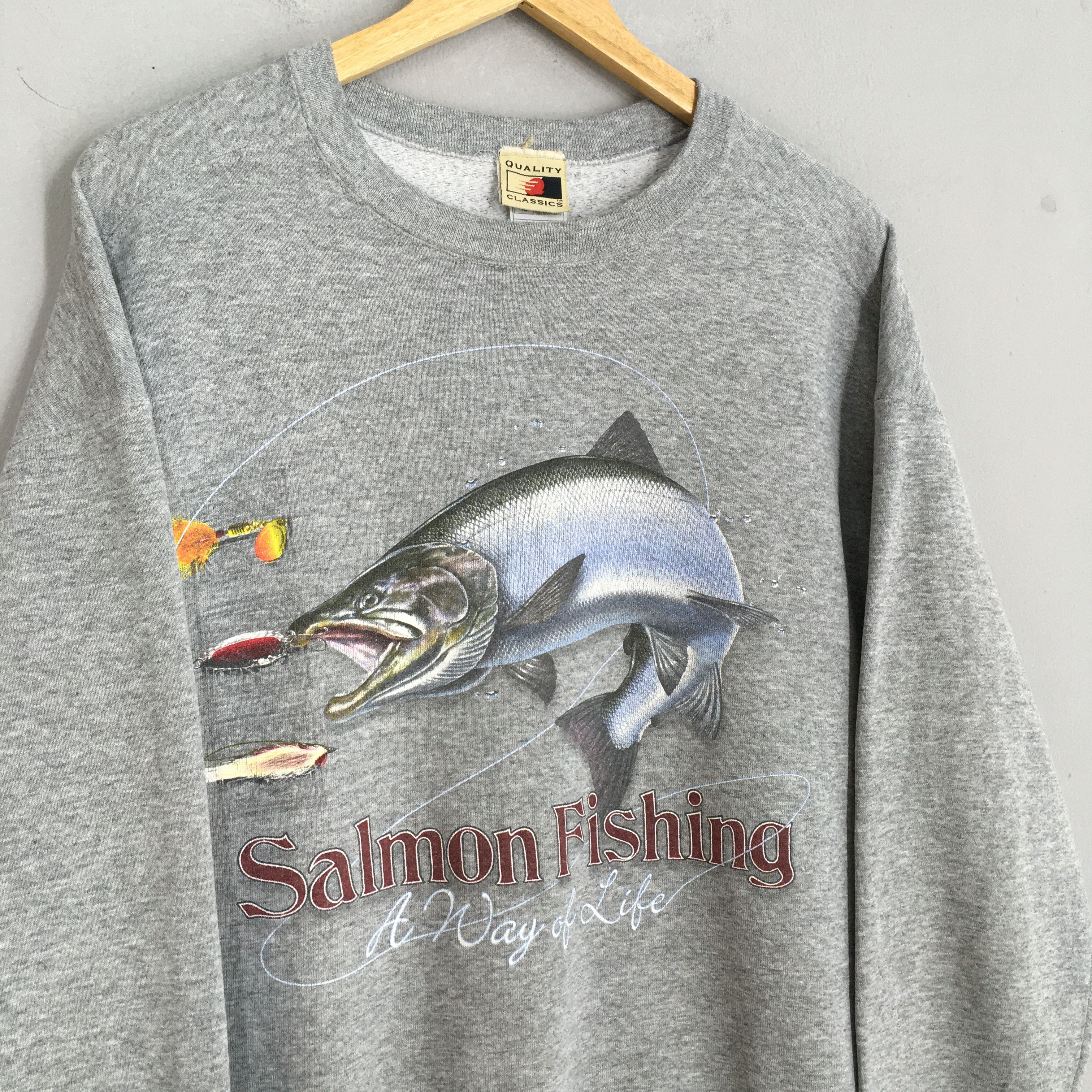 Vintage Vintage Salmon Fishing A Way Of Live Sweatshirt XLarge Size US XL / EU 56 / 4 - 3 Thumbnail