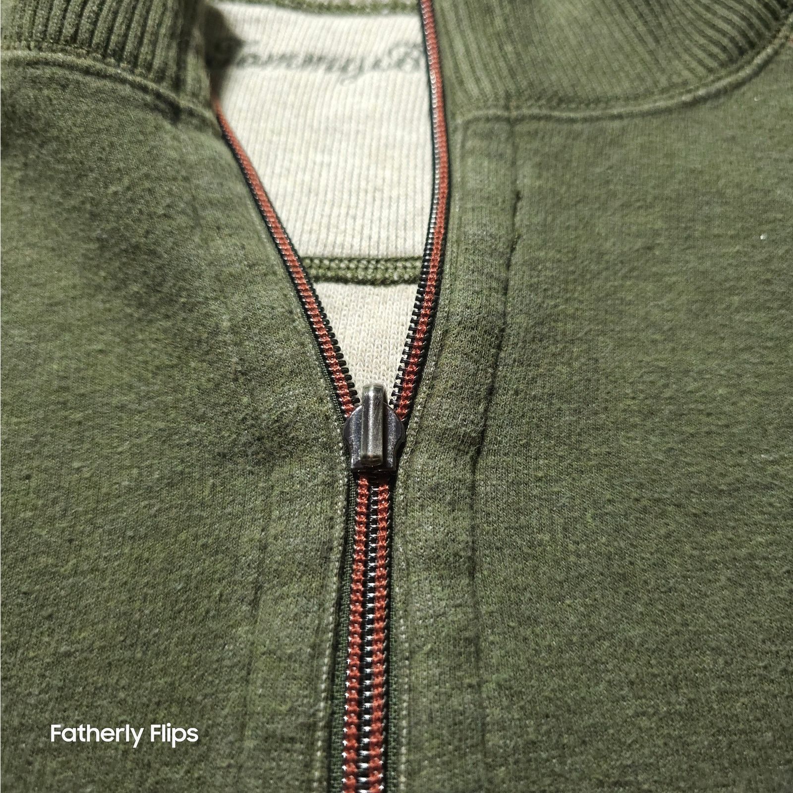 Tommy Bahama Tommy Bahama XL Ribbed Quarter Zip Olive Green Sweater Size US XL / EU 56 / 4 - 4 Thumbnail