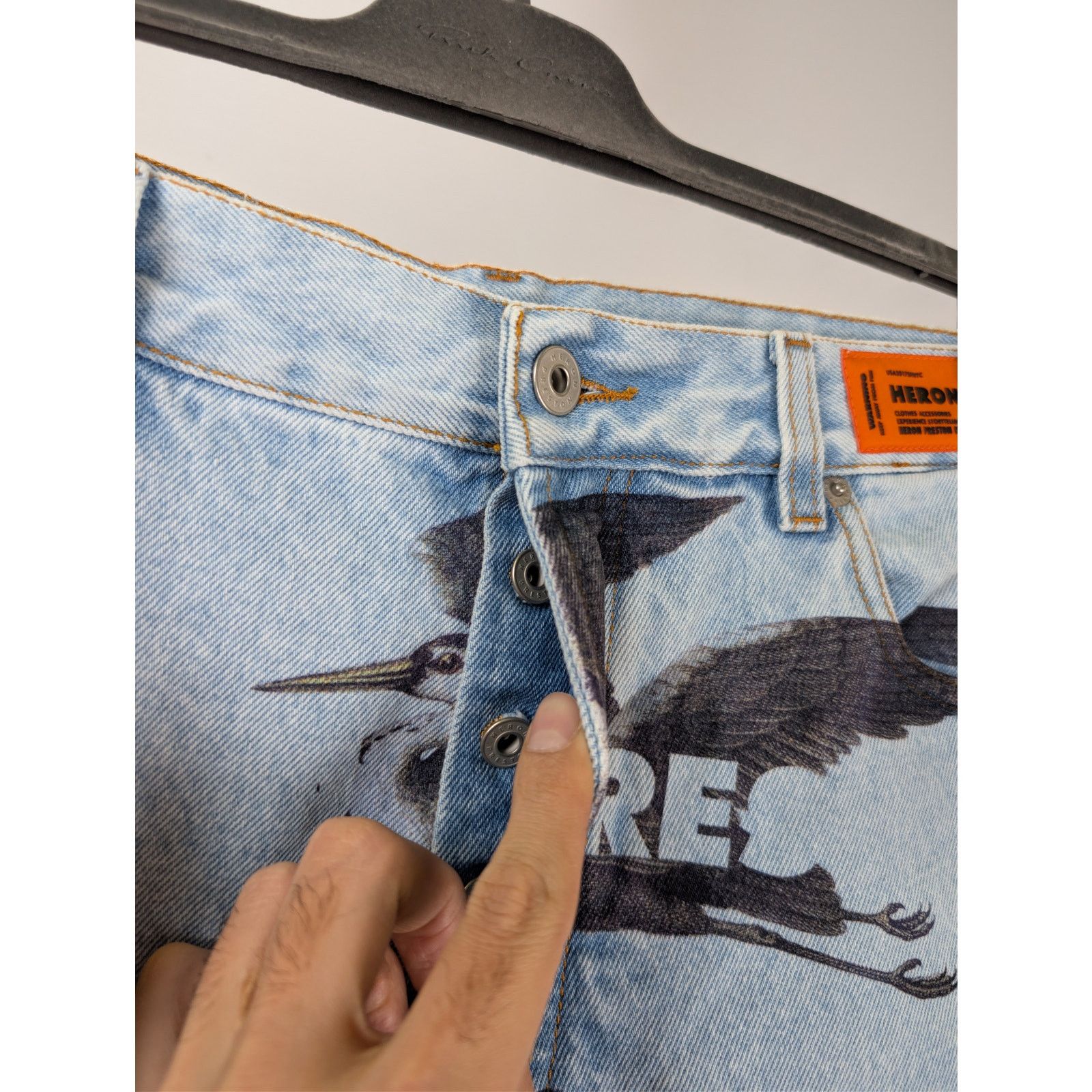 Heron Preston o1rshd1 Printed 5 Pockets Vintage Denim Jeans in Blue Size US 30 / EU 46 - 8 Thumbnail