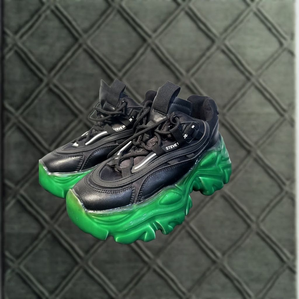 Steve Madden Steve Madden Revel Women's Athletic Sneaker Black Green Size 7M M Colorful EDM Raver EDC Shoes Size US 10 / IT 40 - 1 Thumbnail