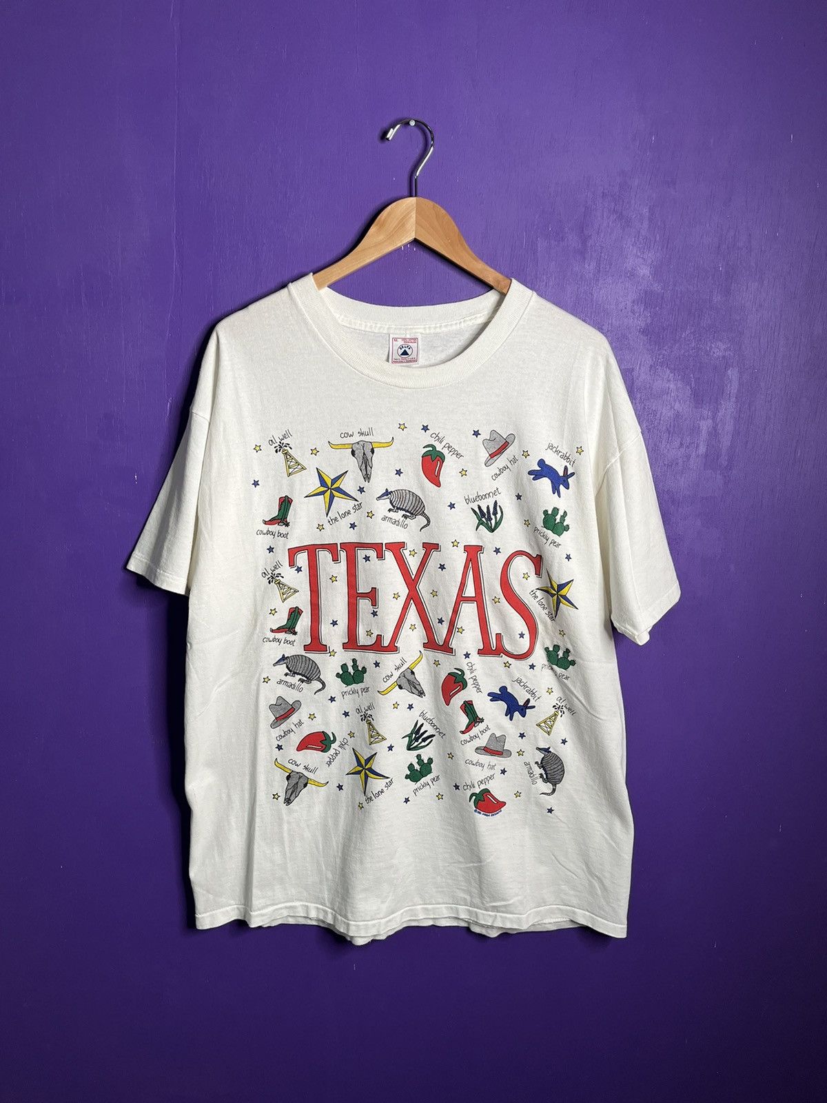 Vintage Vintage 1991 Texas characteristics t-shirt Size US XL / EU 56 / 4 - 1 Thumbnail