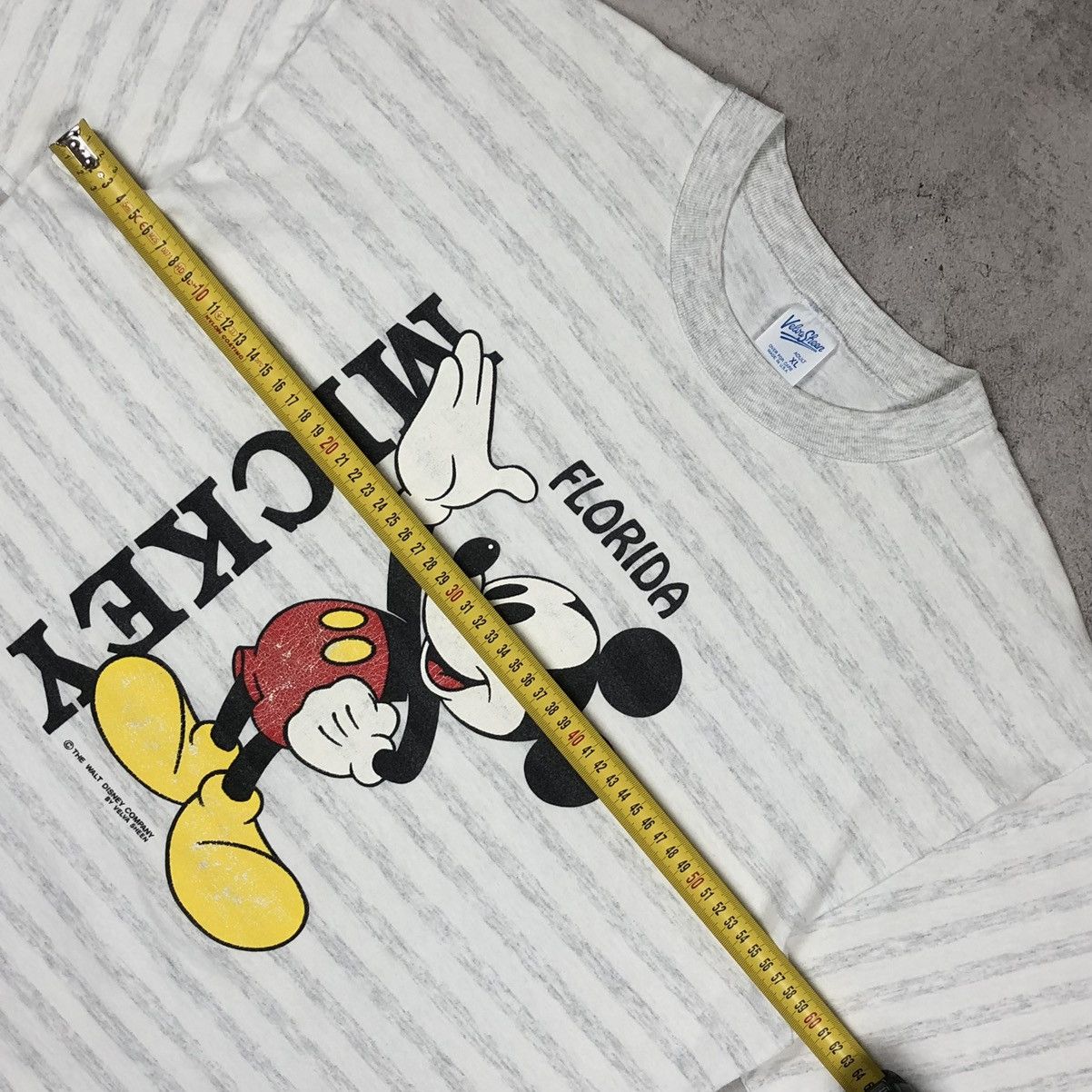Mickey Mouse Mickey Mouse Florida 80s Velva Sheen Striped Tee Size US XL / EU 56 / 4 - 19 Thumbnail