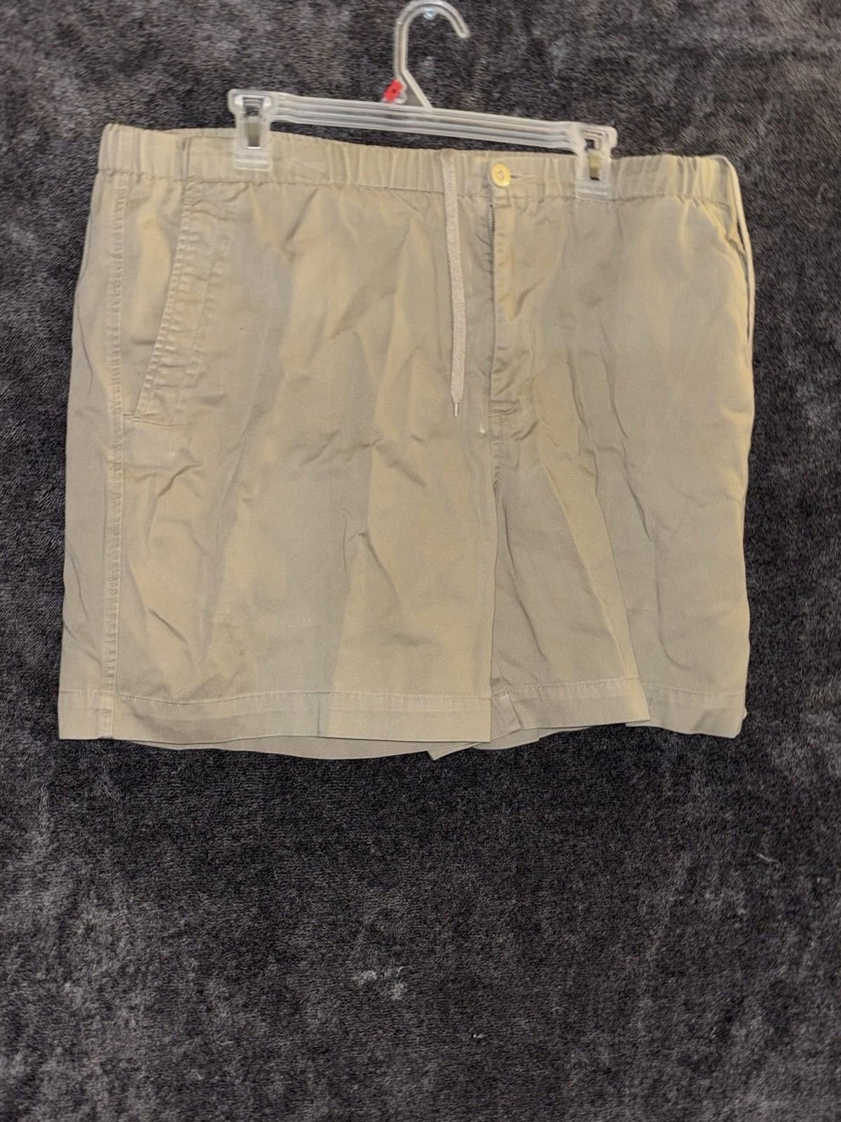 Nautica Nautica Clipper Mens L Khaki Elastic Waist Shorts Relax Fit Size US 34 / EU 50 - 1 Thumbnail