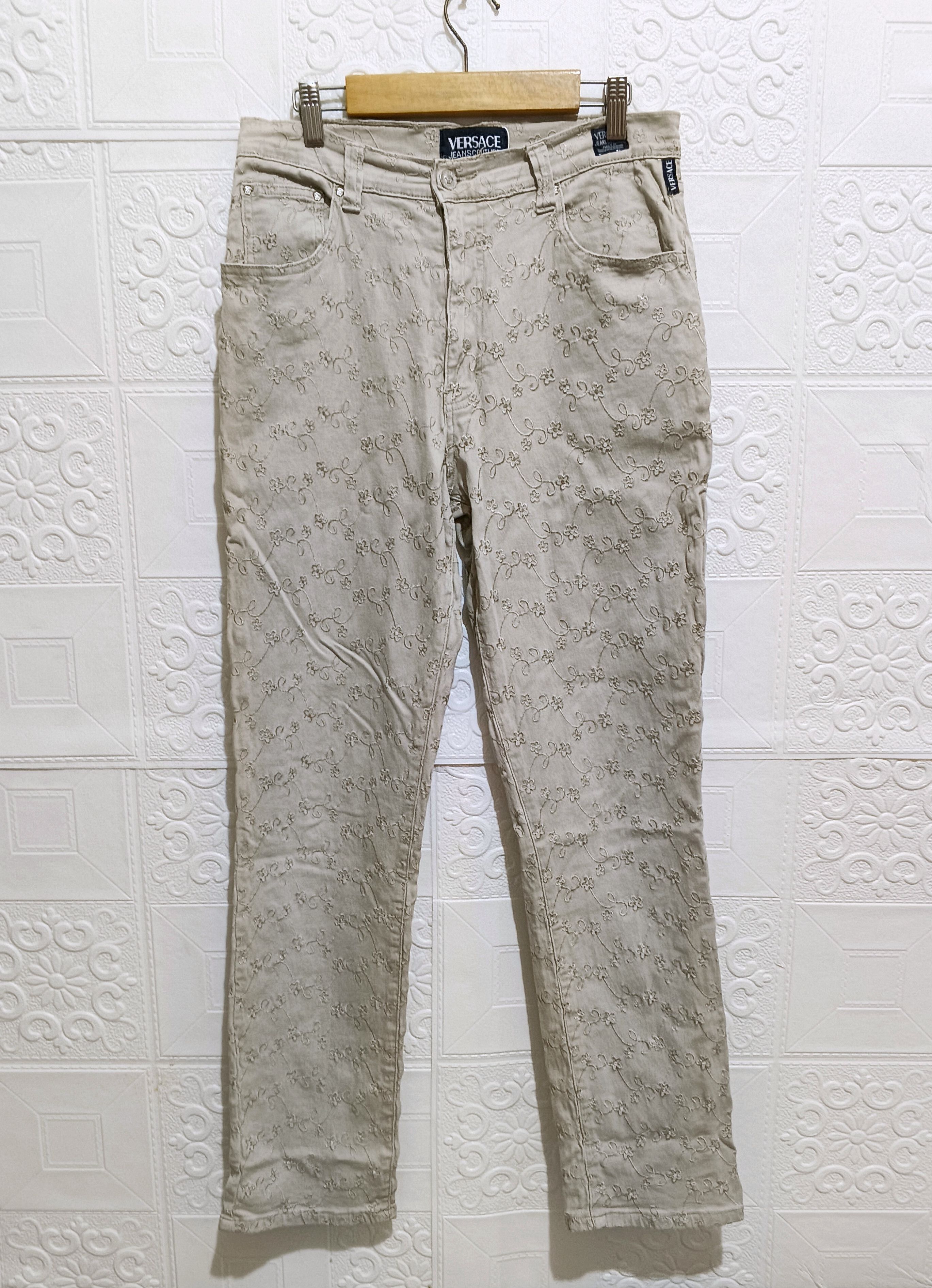 Versace Jeans Couture 90s Versace Jeans Couture Flower Pattern Size 30" / US 8 / IT 44 - 1 Thumbnail