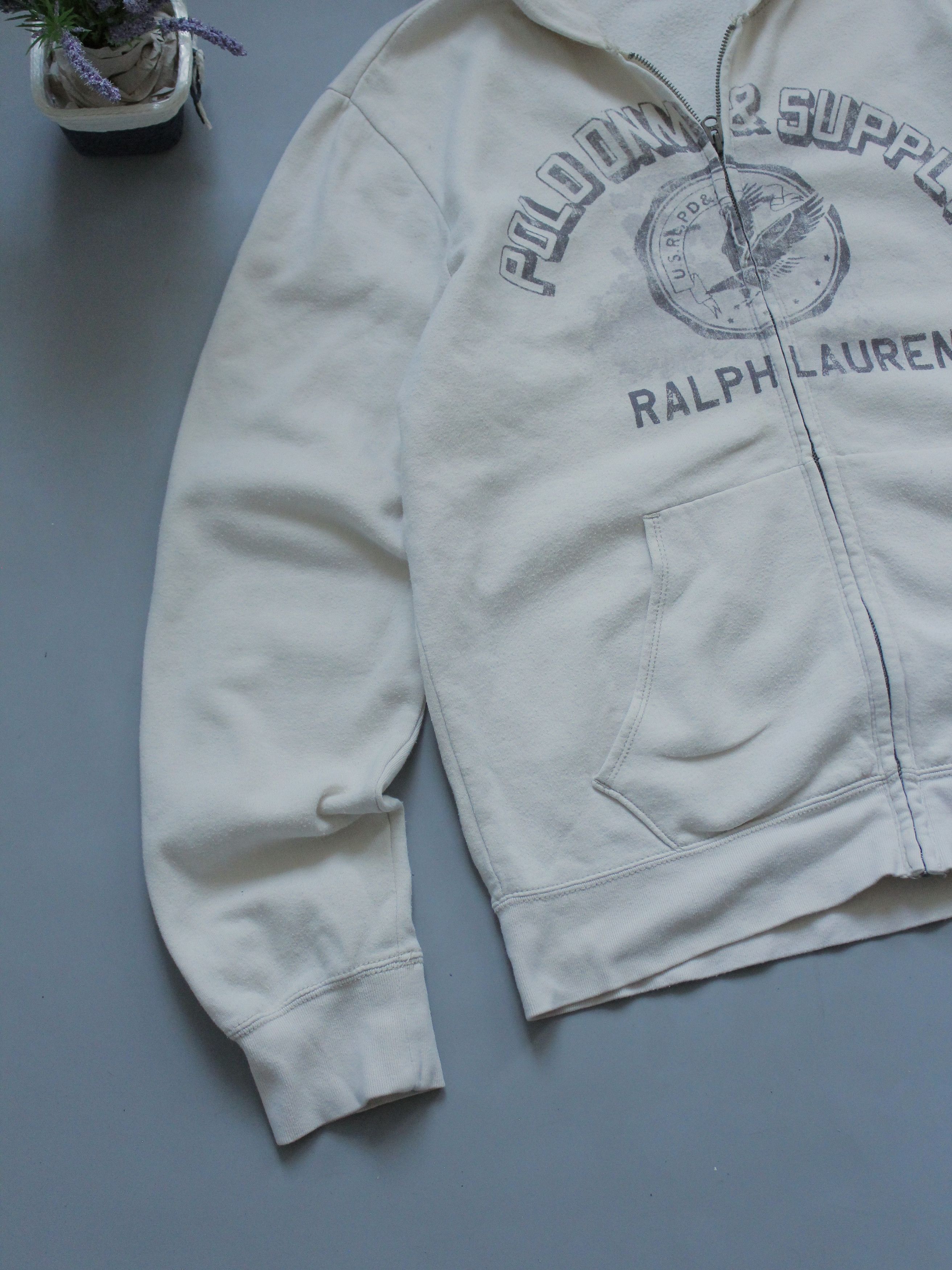 Denim & Supply Ralph Lauren × Polo Ralph Lauren × Vintage VINTAGE RALPH LAUREN DENIM & SUPPLY BEIGE ZIP HOODIE L Size US L / EU 52-54 / 3 - 3 Thumbnail
