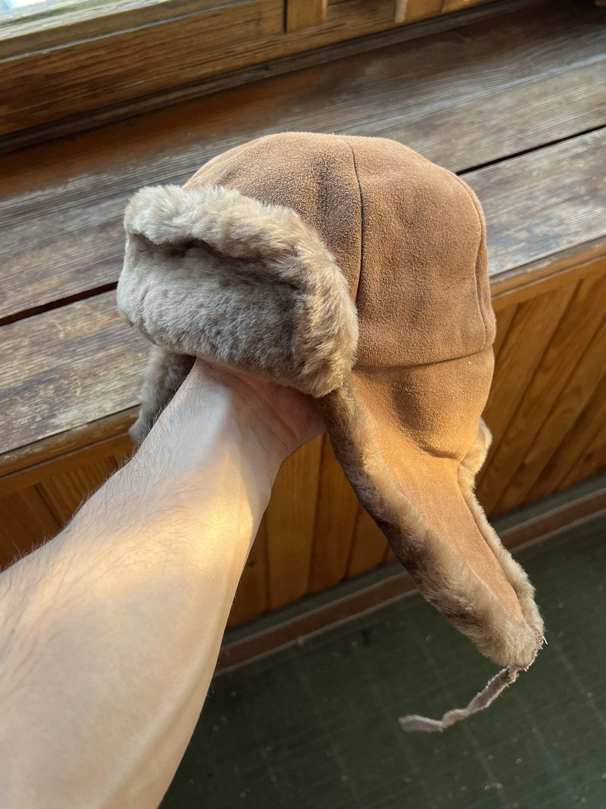 Leather Vintage Ushanka CRAMBES Y2K Leather Trapper Hat Rare Size ONE SIZE - 18 Thumbnail