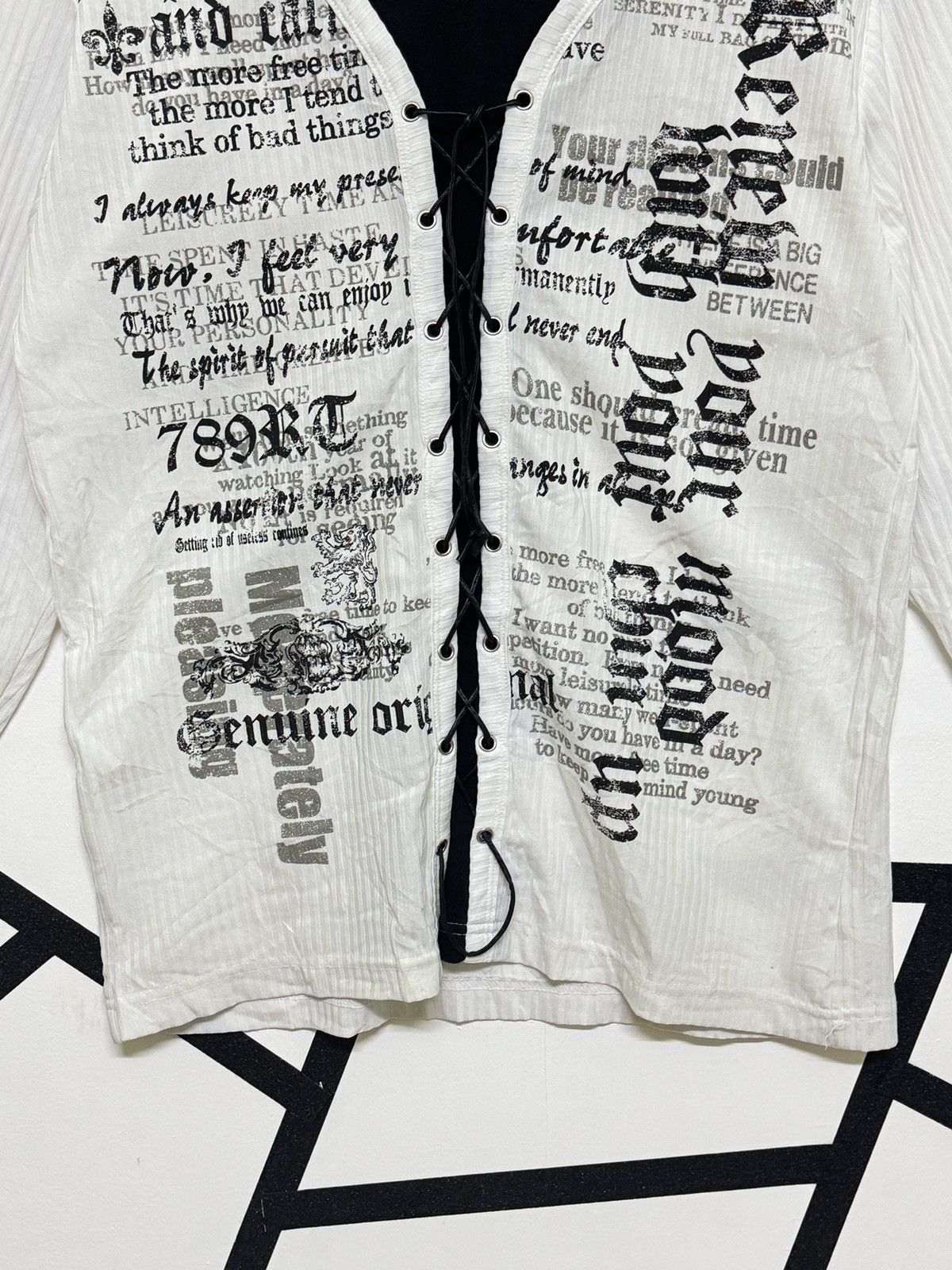 Affliction Collins Poem Punkers Double Layer Neck Lace Up Size US M / EU 48-50 / 2 - 6 Thumbnail