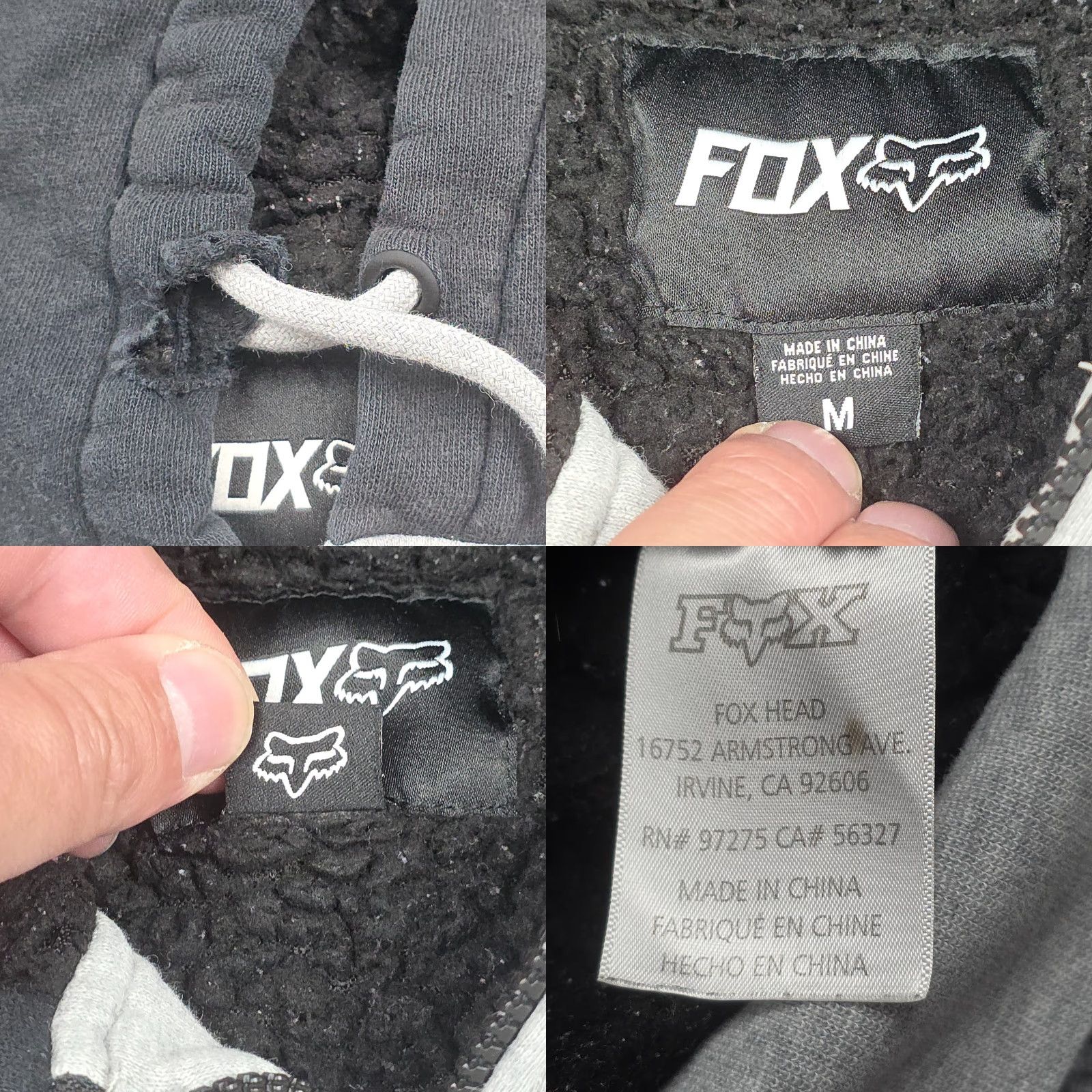 Fox Racing Fox Racing Hoodie Zip Up Men's Medium Gray Spellout Graphic Sherpa Lined Camouflage Full Zip Hooded Pockets Graphic Print Logo Embroidered Fox Racing Size US M / EU 48-50 / 2 - 8 Thumbnail