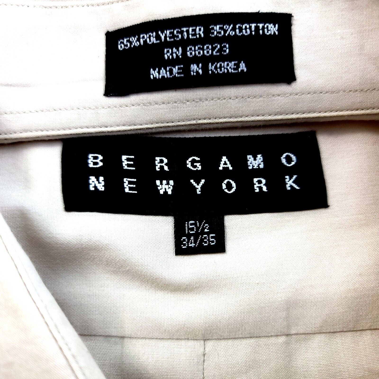 Bergamo New York Bergamo New York Tan Cream 15.5 34/35 Pocket Front Dress Shi Size US L / EU 52-54 / 3 - 7 Thumbnail