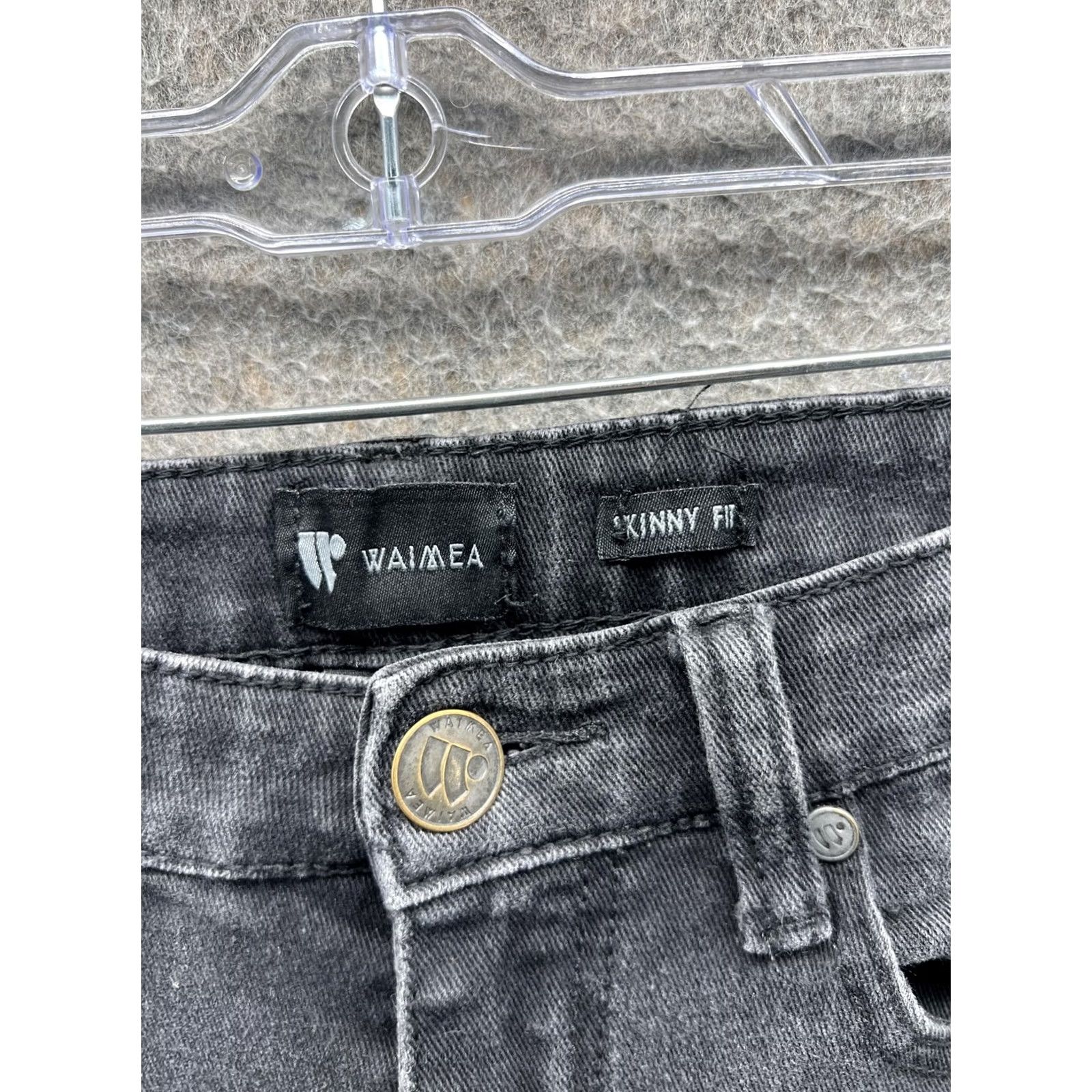 Denime Waimea Jeans Mens Slim Skinny Gray Denim Distressed - 32 Inch Size US 32 / EU 48 - 2 Thumbnail