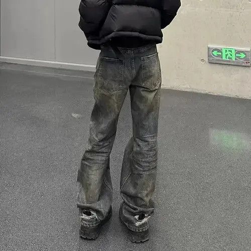 Japanese Brand Streetwear Washed Dirty Baggy Blue Jeans Size US 32 / EU 48 - 3 Thumbnail