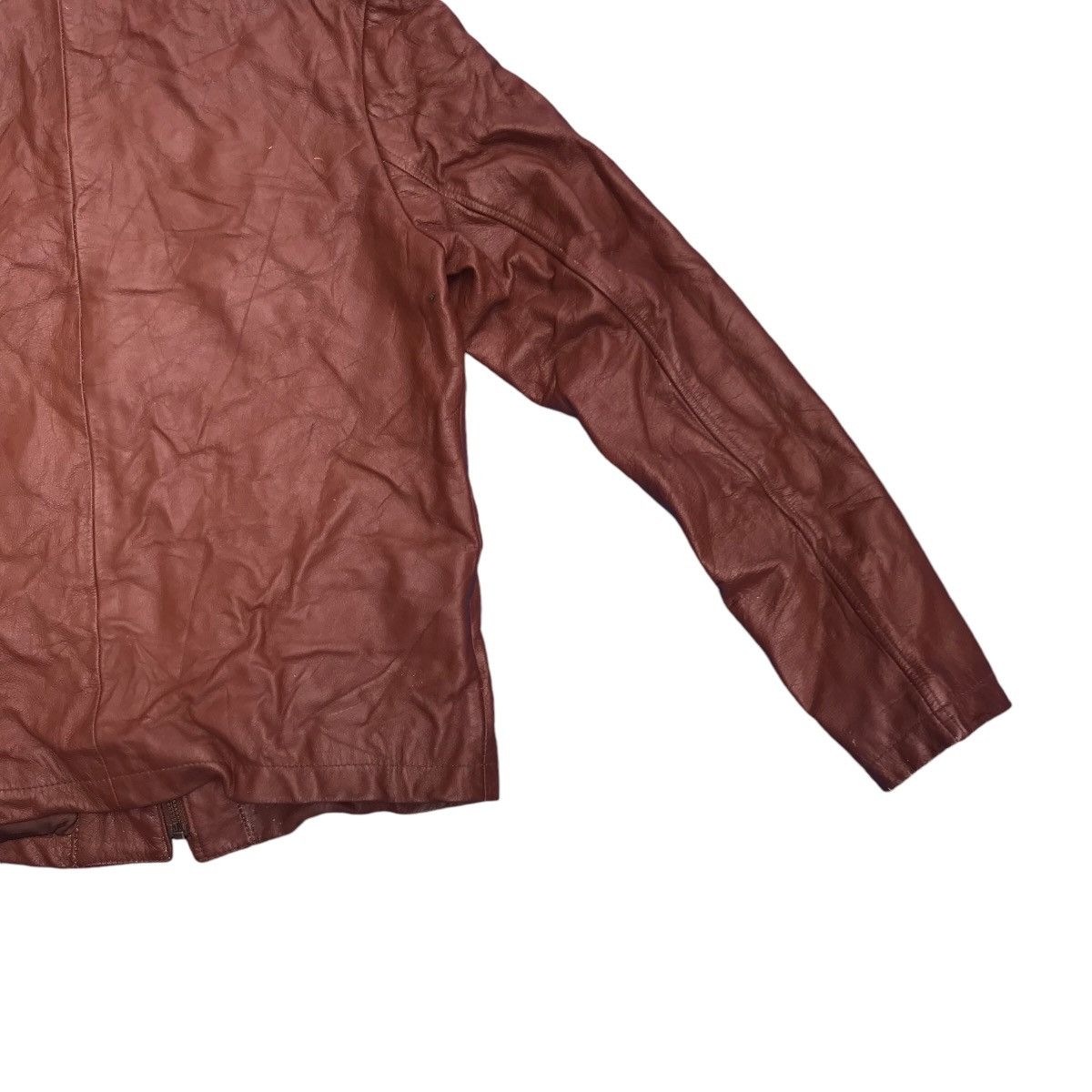 Genuine Leather × SHIPS Vintage Ships Genuine Leather Biker Jacket Racing Size S / US 4 / IT 40 - 10 Thumbnail