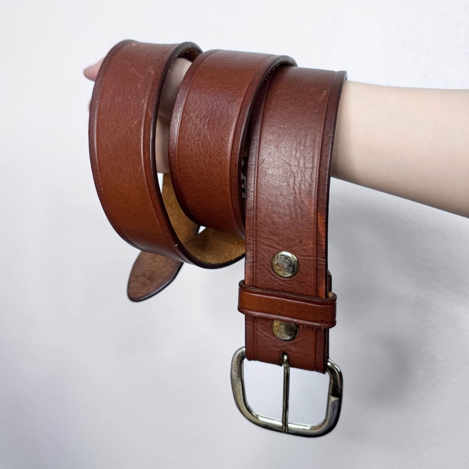 Vintage Vintage Cabela’s Brown Leather Belt Buckle Size ONE SIZE - 1 Thumbnail