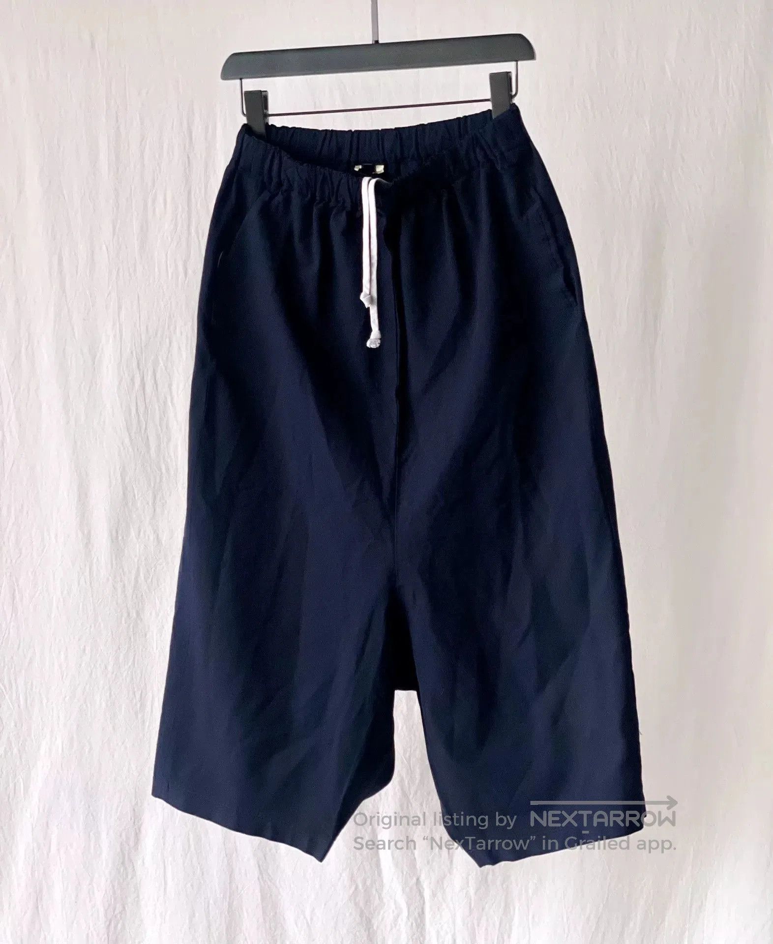Comme des Garcons ComCom Navy Blue Wide-Leg Cropped Pants. Size 22" - 3 Thumbnail