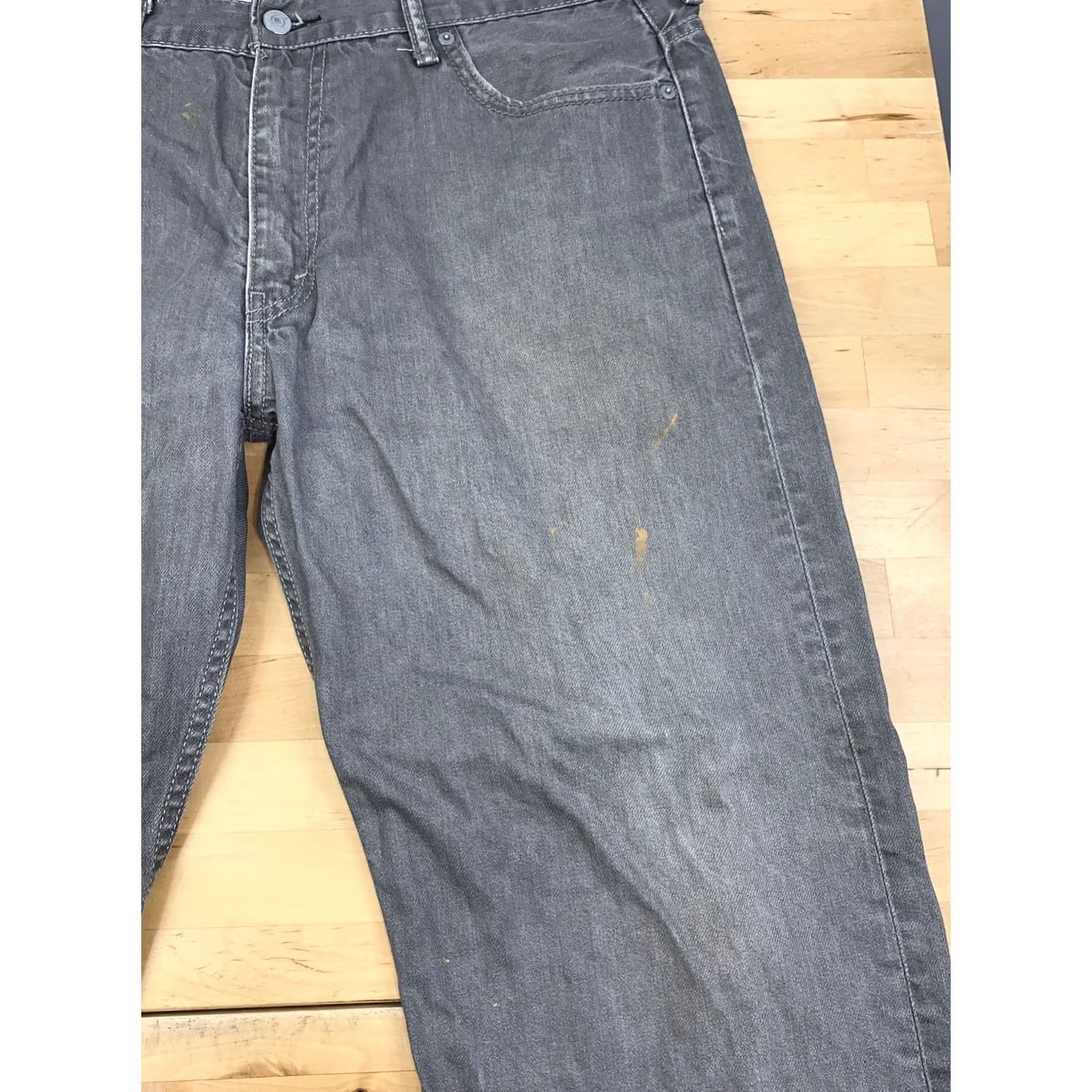 Levi's Levi's 569 Jeans Men 36x30 Gray Distressed 5-Pocket Relaxed Straight Denim Cotton Casual Work Vintage No Size US 36 / EU 52 - 4 Thumbnail