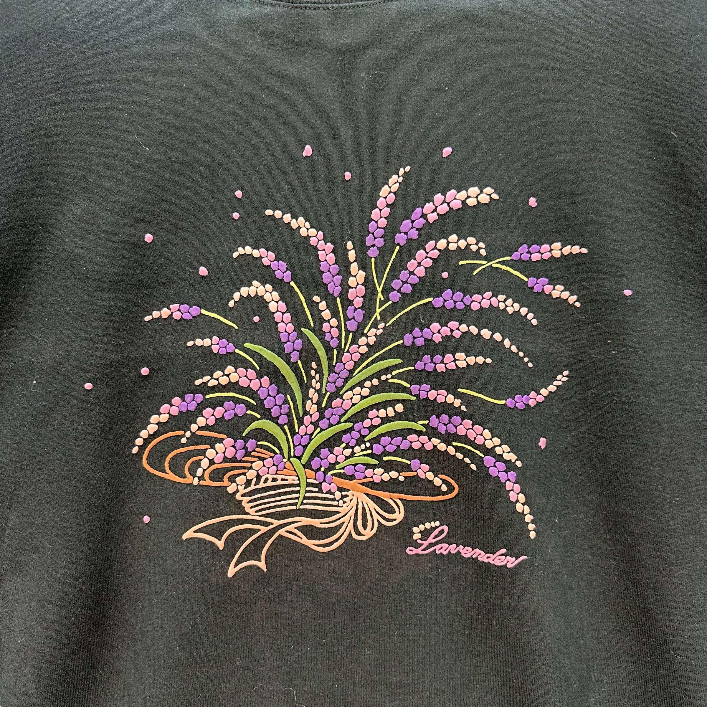 Vintage LAVENDER FLOWERS GRAPHIC SWEATSHIRTS #8801-028 Size US M / EU 48-50 / 2 - 3 Thumbnail