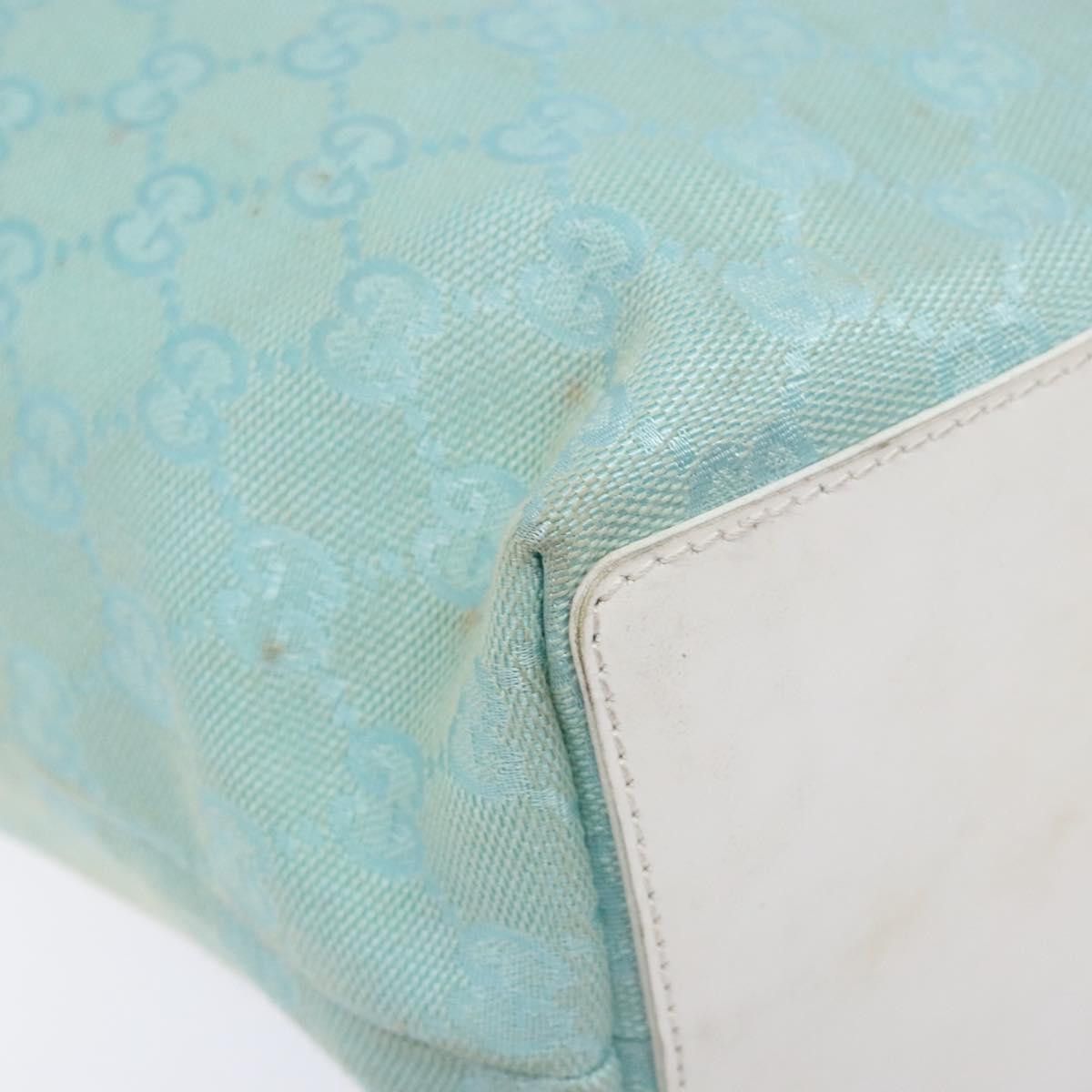 Gucci GUCCI GG Canvas Tote Bag Turquoise Blue Gold 002 002 Size ONE SIZE - 11 Thumbnail