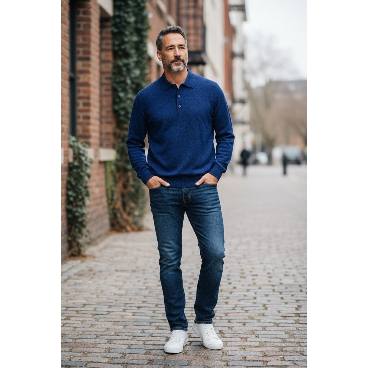Neiman Marcus Neiman Marcus Wool Polo Sweater Blue Long Sleeve Italy M Size US M / EU 48-50 / 2 - 1 Thumbnail