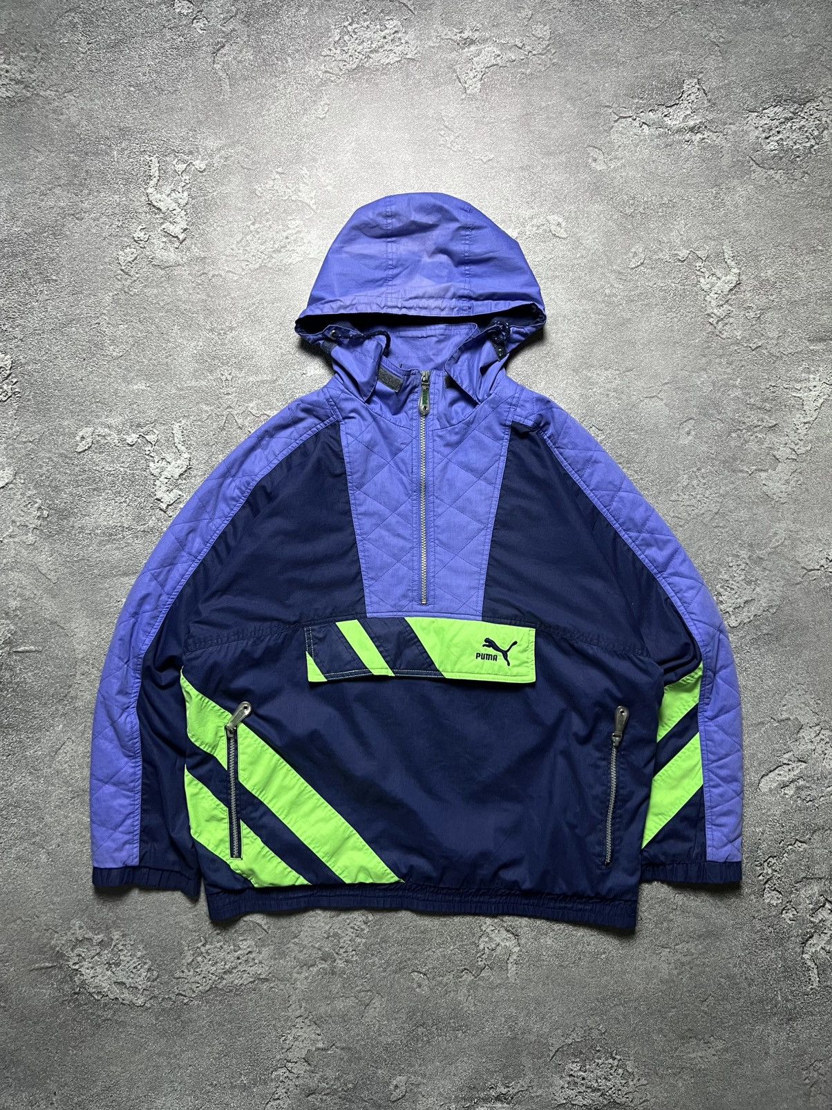 Puma 80x Vintage Puma Anorak Big Logo Striped Retro Baggy S Size US S / EU 44-46 / 1 - 1 Thumbnail