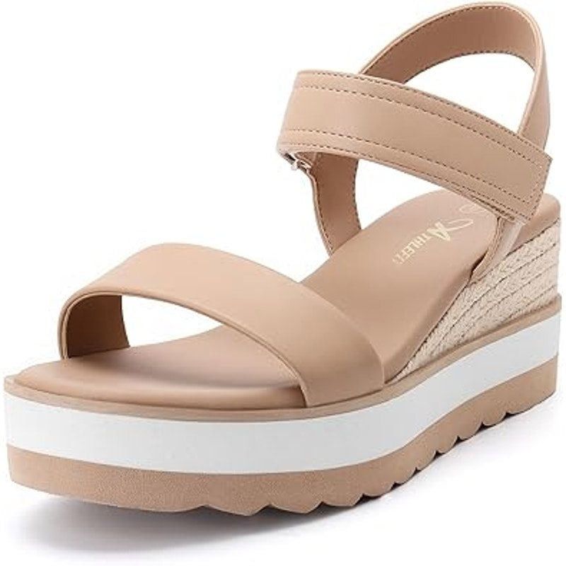 Other Athlefit Women's 6.5 Tan Espadrille Platform Sandals Size US 6.5 / IT 36.5 - 1 Thumbnail