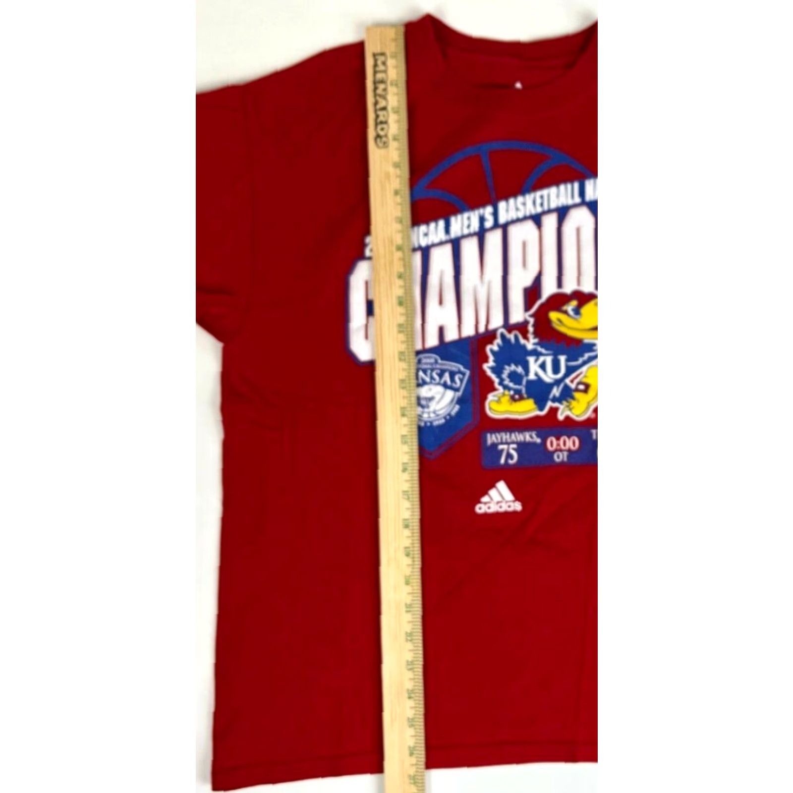 Adidas Adidas Kansas Jayhawks 2008 NCAA Men's Basketball Champions T-Shirt Sz M Size US M / EU 48-50 / 2 - 5 Thumbnail