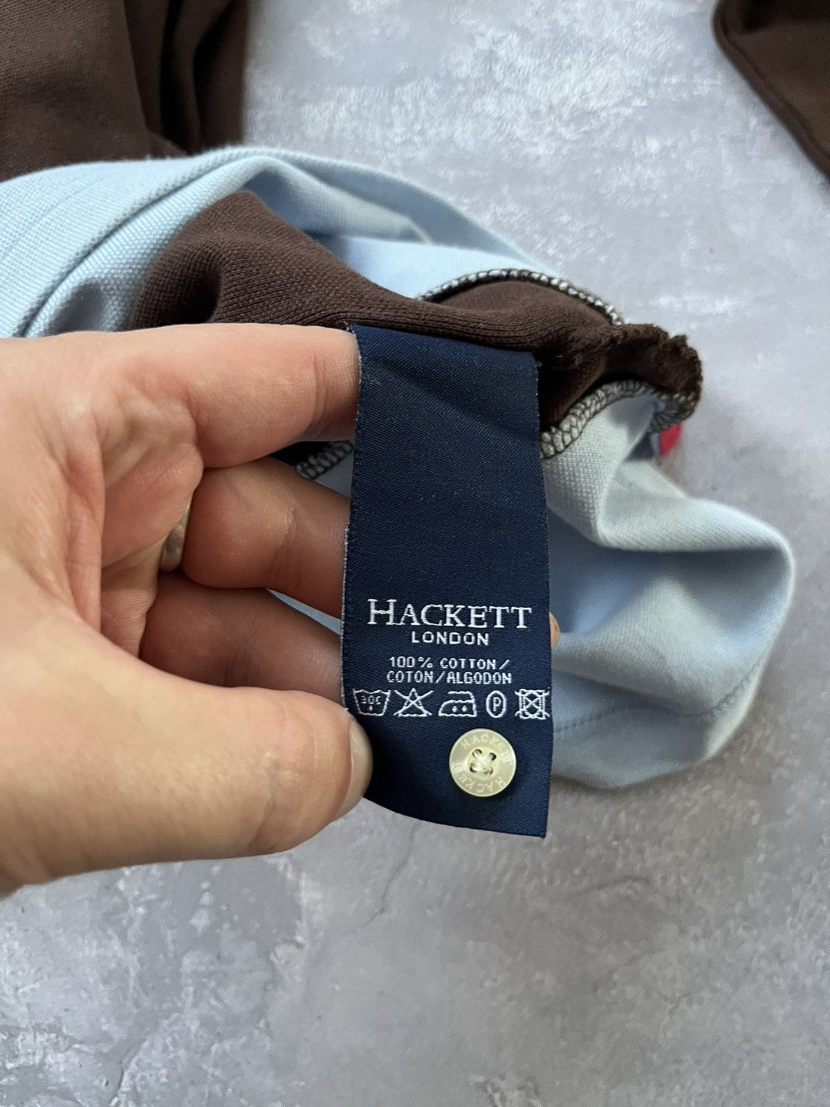 Hackett Hackett London Army Polo Longsleeve Shirt Rugby Blue/Brown Size US XL / EU 56 / 4 - 5 Thumbnail