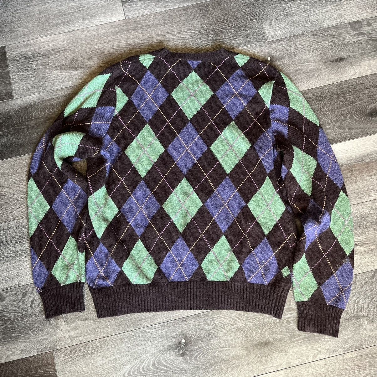 Polo Ralph Lauren Vintage 90s Polo Ralph Lauren Diamond Argyle V Neck Sweater Size US XL / EU 56 / 4 - 2 Thumbnail