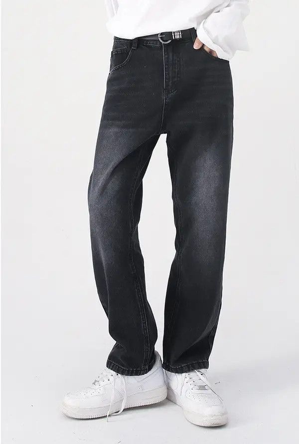 Japanese Brand Hirose x Kato Black and grey retro washed straight jeans Size US 32 / EU 48 - 2 Thumbnail