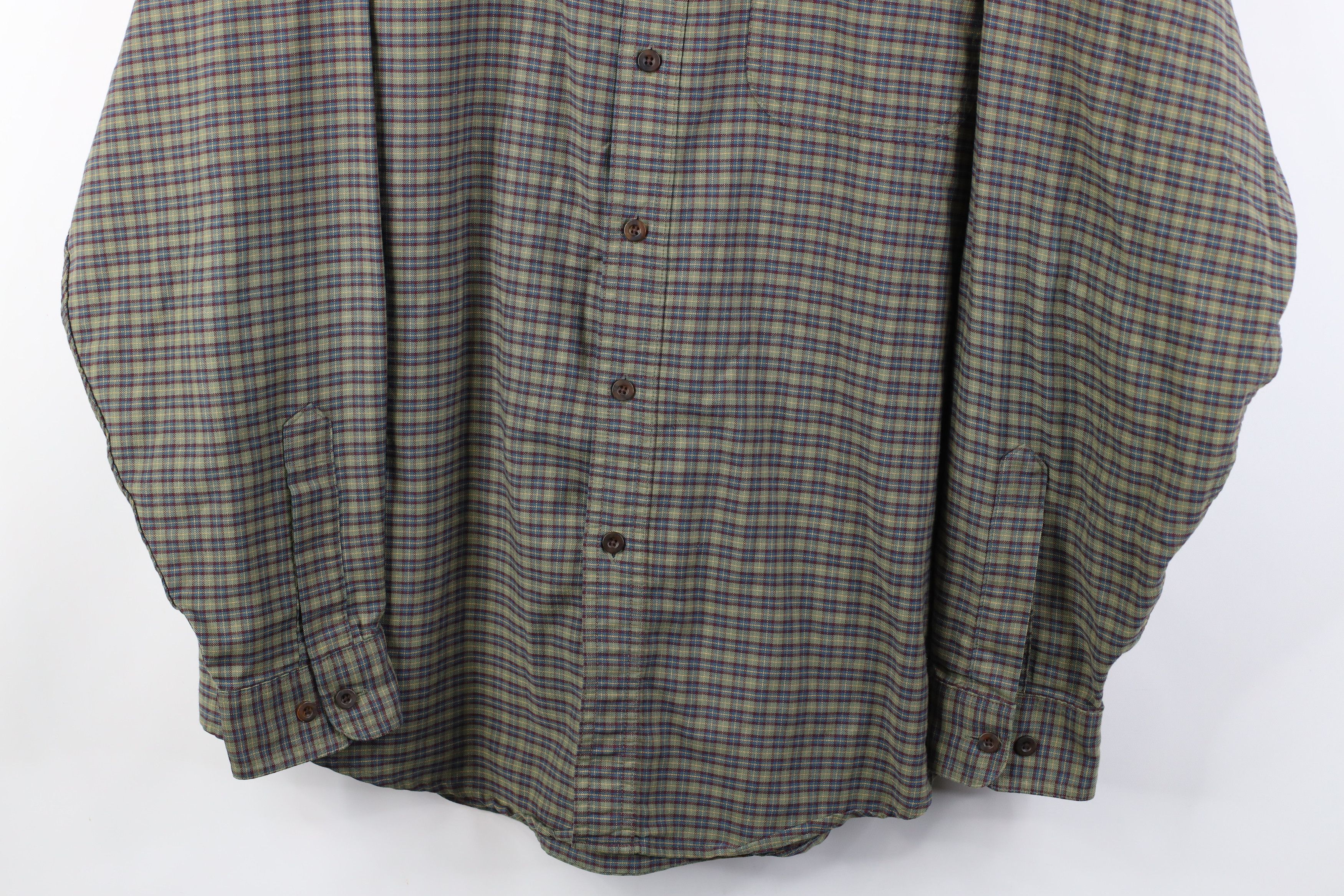 L.L. Bean Vintage 90s LL Bean Button Down Shirt Green Plaid USA Size US L / EU 52-54 / 3 - 3 Thumbnail