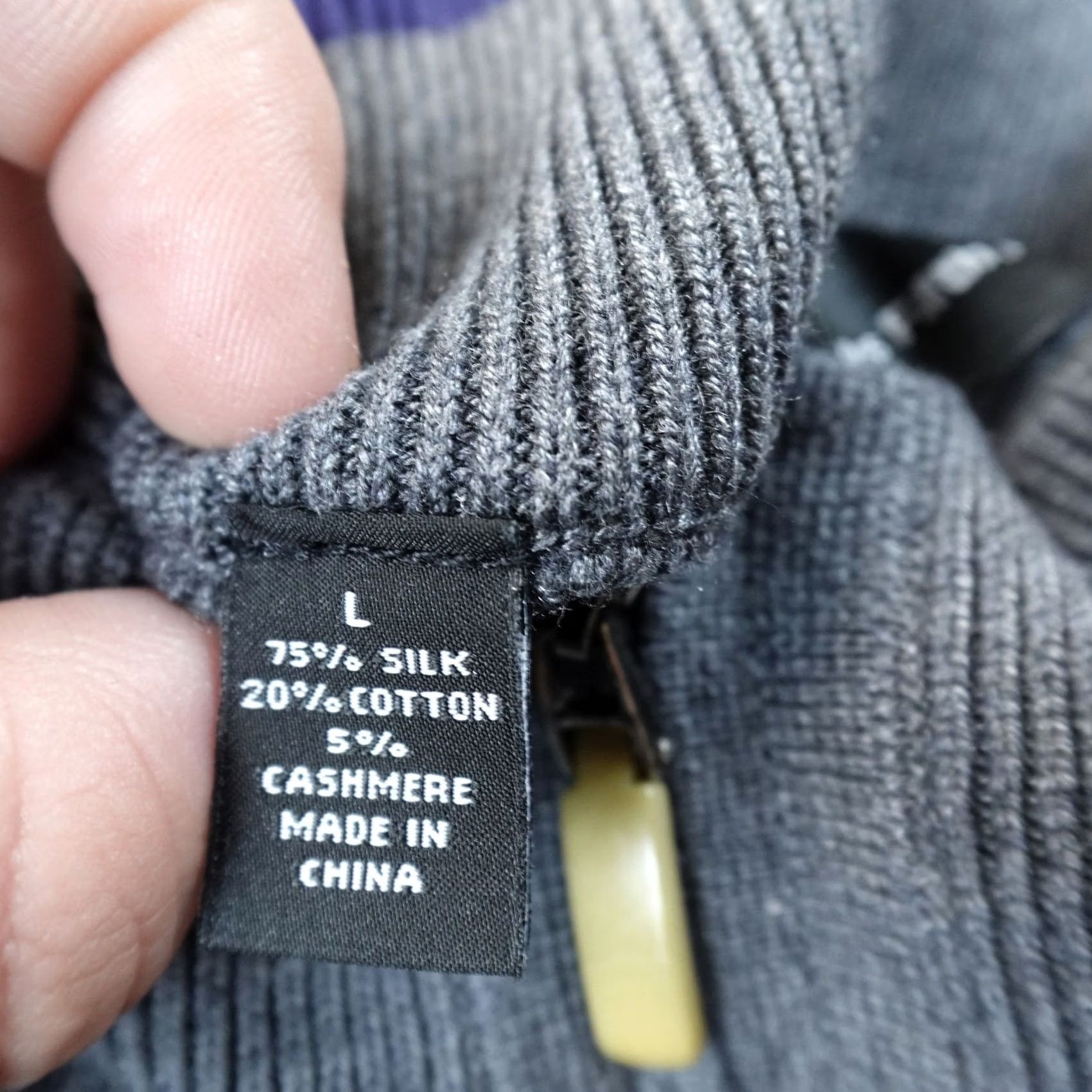 Saks Fifth Avenue Saks Fifth Avenue Sweater Mens L Gray Silk Cashmere 1/4 Zip Knit Pullover Casual Size US L / EU 52-54 / 3 - 5 Thumbnail