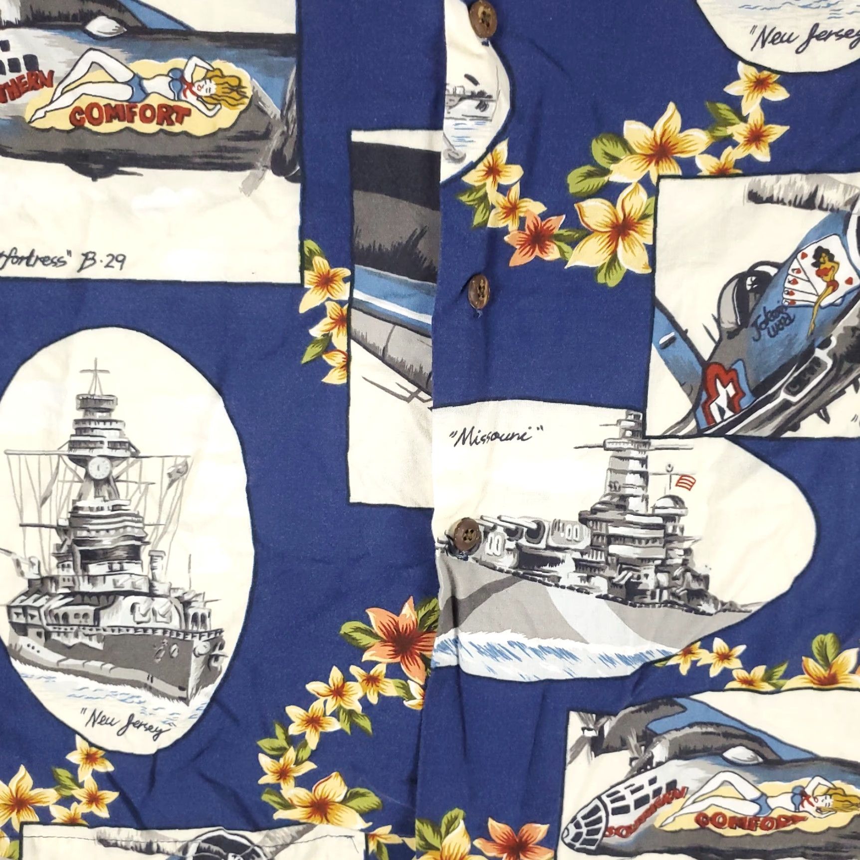 Vintage Kalaheo Shirt Men XL Blue White Hawaiian Button-Up Short Sleeve Geometric Pattern, Button Closure, Collared, Pocket, Cotton, Woven, Aloha Modern, Mens Size US XL / EU 56 / 4 - 3 Thumbnail