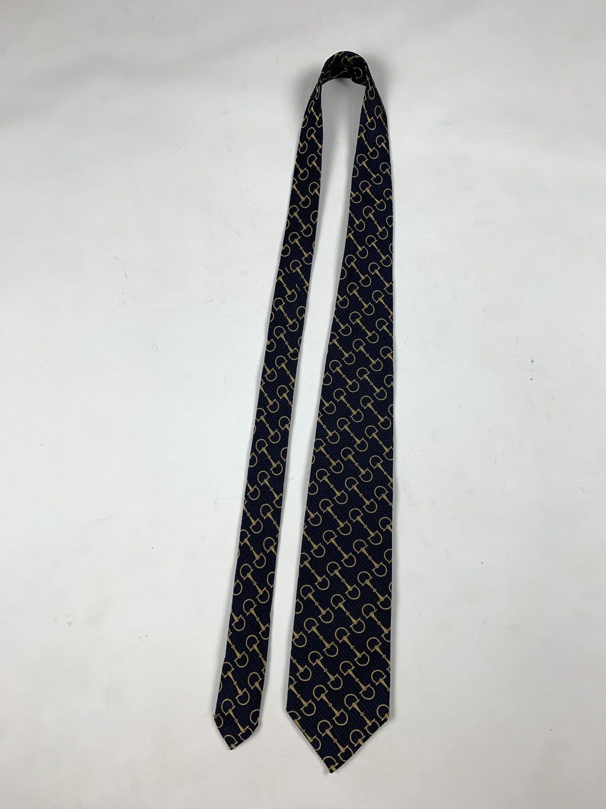 Gucci Vintage Gucci Silk Navy Blue Tie Size ONE SIZE - 9 Thumbnail