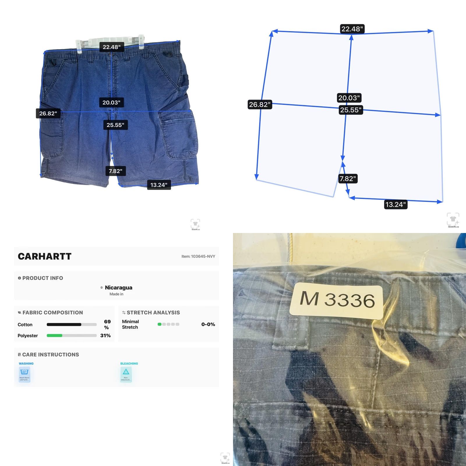 Carhartt Carhartt Shorts Mens 46 Blue Cargo Relaxed Fit 8 Inseam Canvas Pockets Size US 30 / EU 46 - 9 Thumbnail