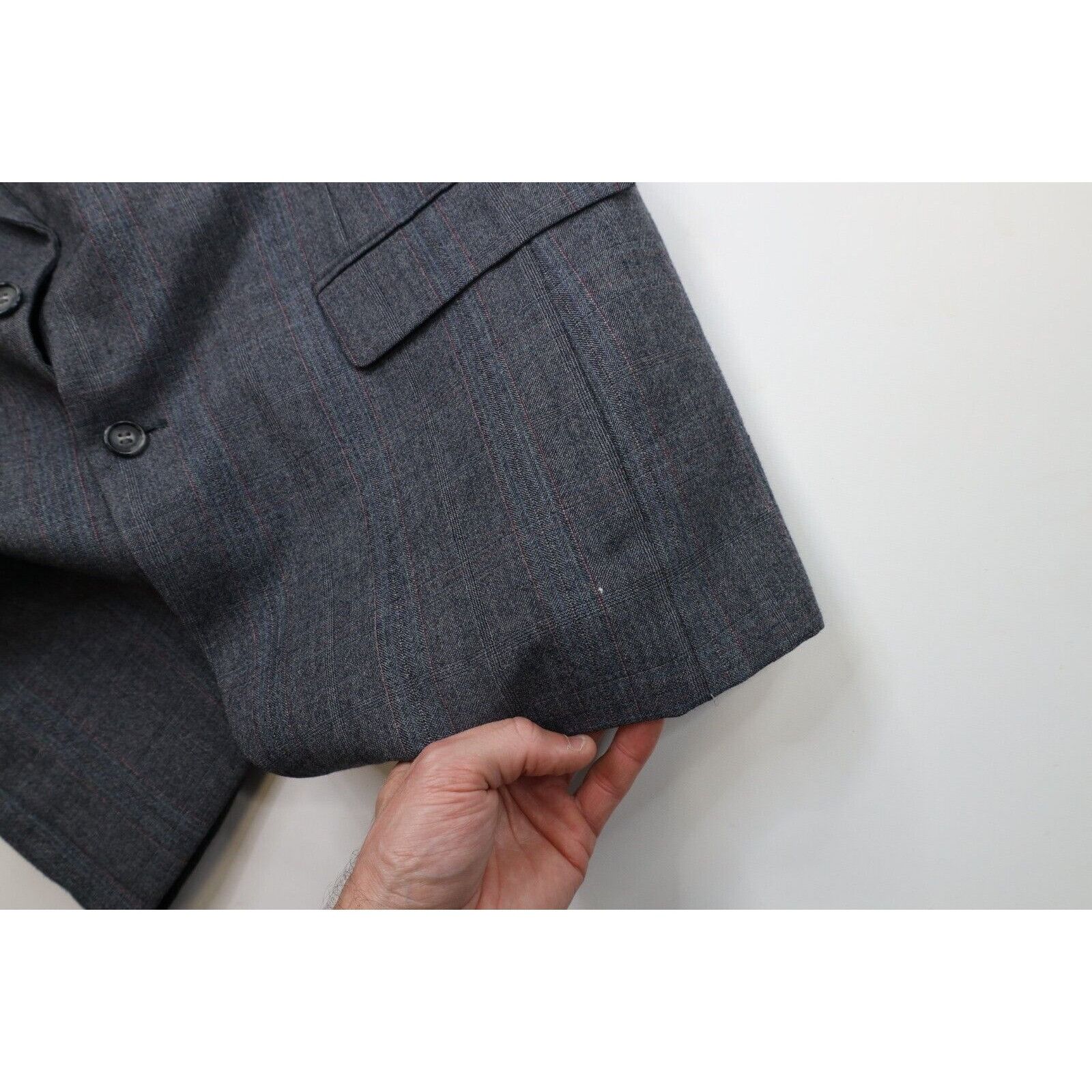 Vintage Vintage 70s Streetwear 2 Piece Wool Plaid Suit Wedding Size 40R - 8 Thumbnail