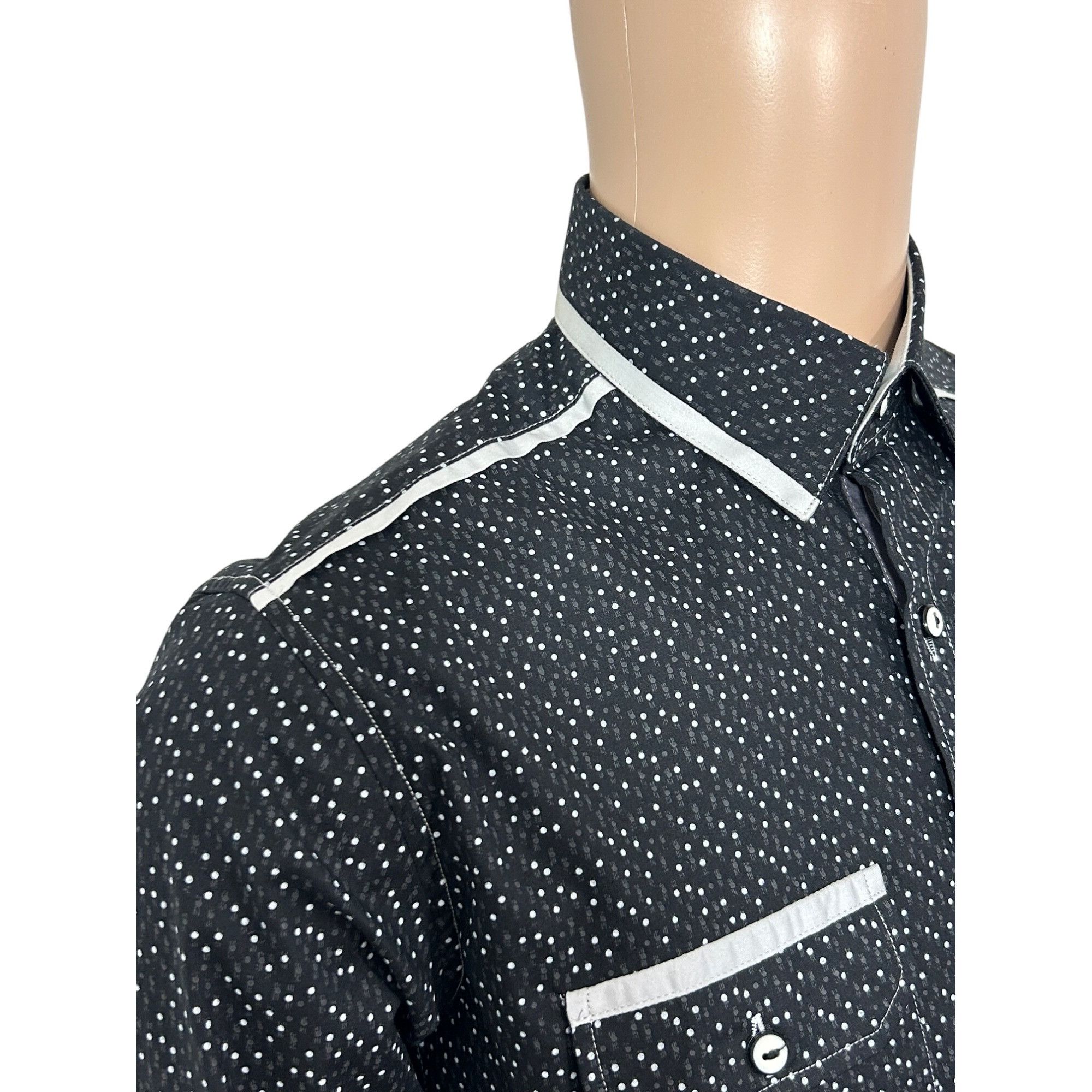 Other Envy Collection Men’s Button Down Shirt M Black Grey Trim Po Size US M / EU 48-50 / 2 - 7 Thumbnail